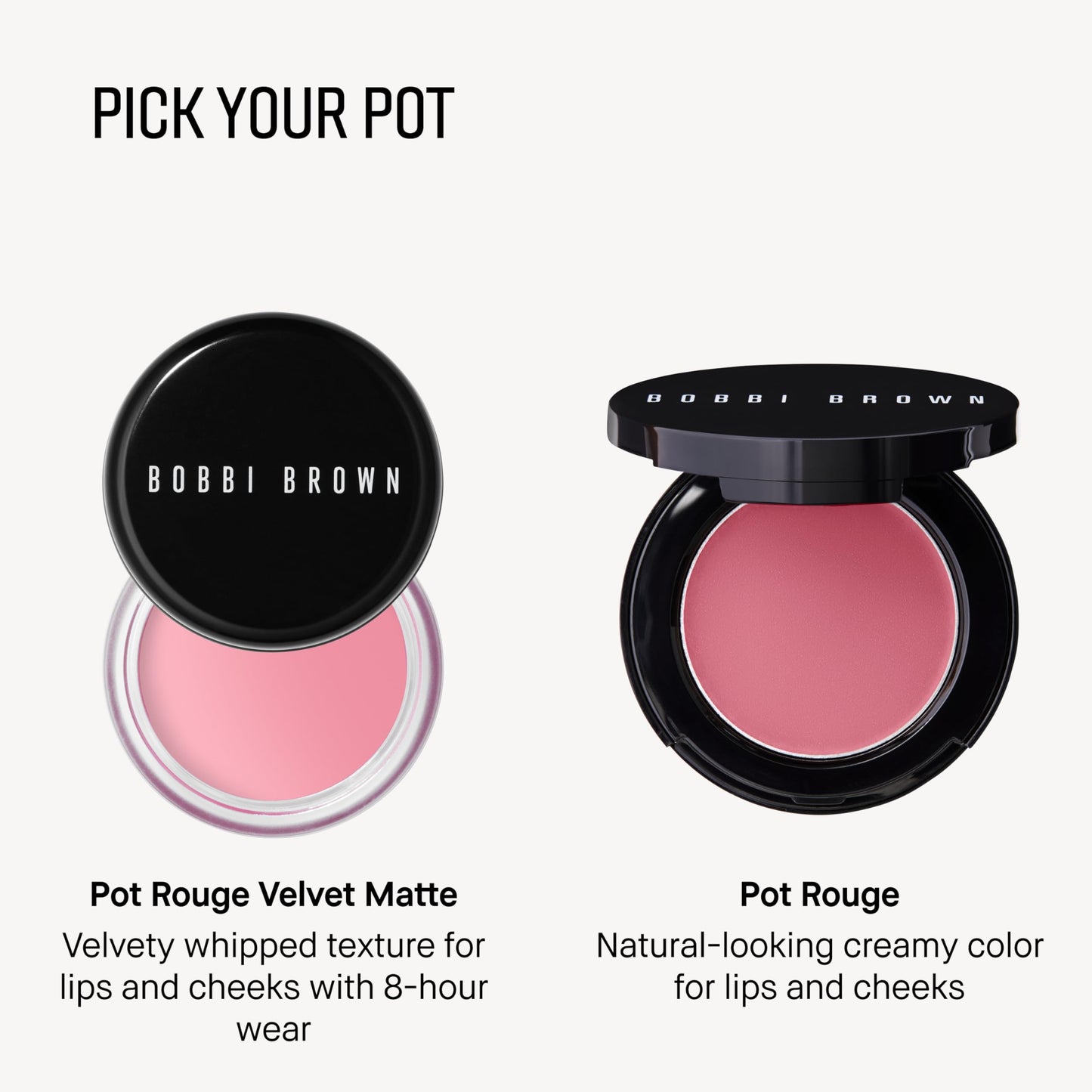Bobbi Brown Pot Rouge for Lips & Cheeks | Cream Blush for a Flushed, Natural-Looking Blush, 0.13 Ounce, Powder Pink