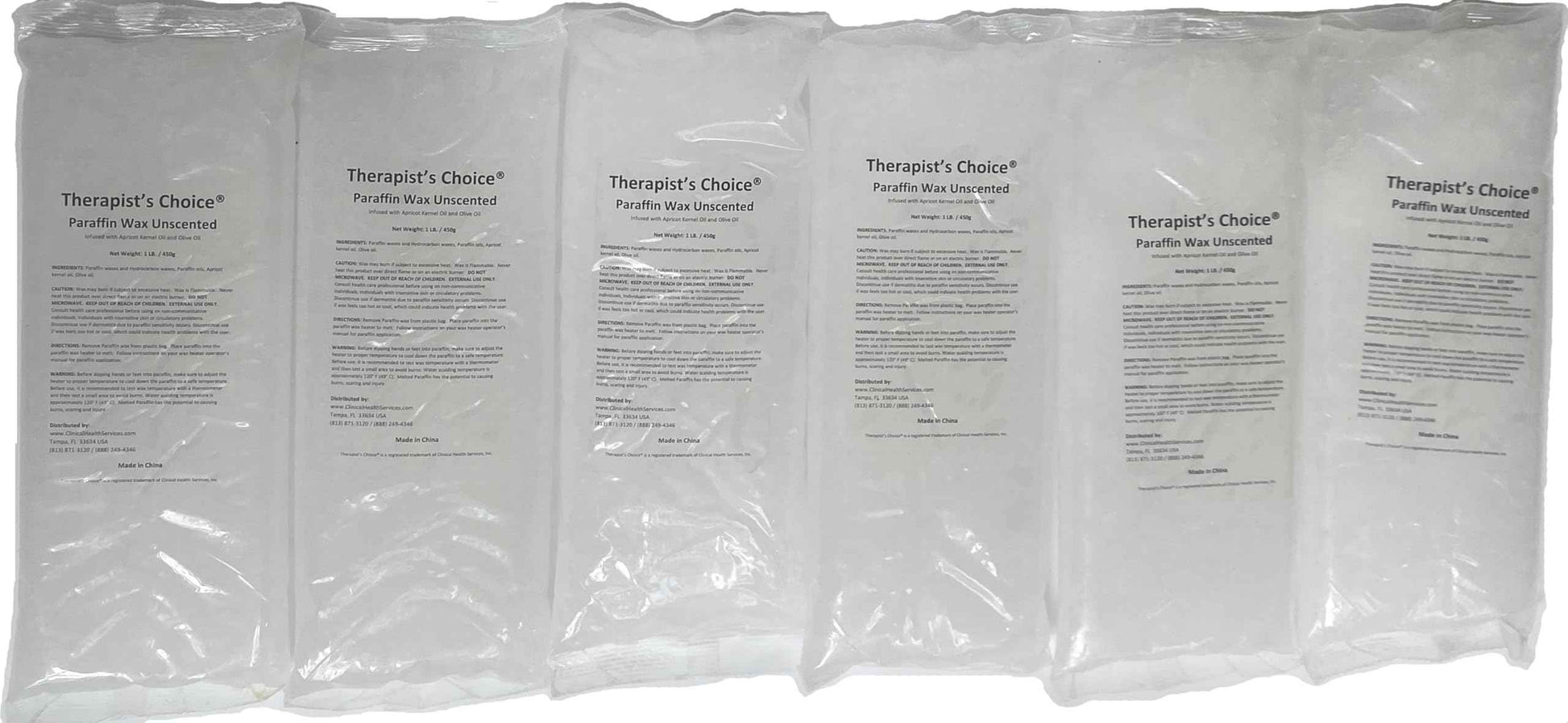 Therapist’s Choice Paraffin Wax Refill, Fragrance Free, Six 1-Pound Paraffin Blocks, Non-Greasy, Moisturizing for Soft & Healthy Skin, Unscented, 6 Pounds