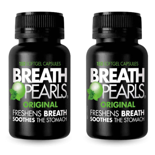Breath Pearls Original Freshens Breath (150 softgels) New pack 150 counts x 2 Pack =(Total 300 Softgels)