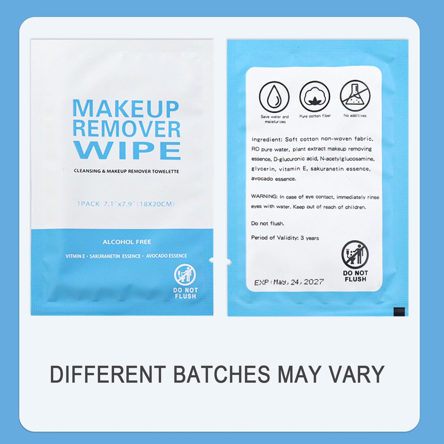 100 Pack Individual Makeup Remover Wipes, Makeup Remover Wipes Individually Wrapped Makeup Wipes Bulk Face Cleansing Wipes, Travel Makeup Remover Cloth for Travel Hotel Skin Care Face Cleansing