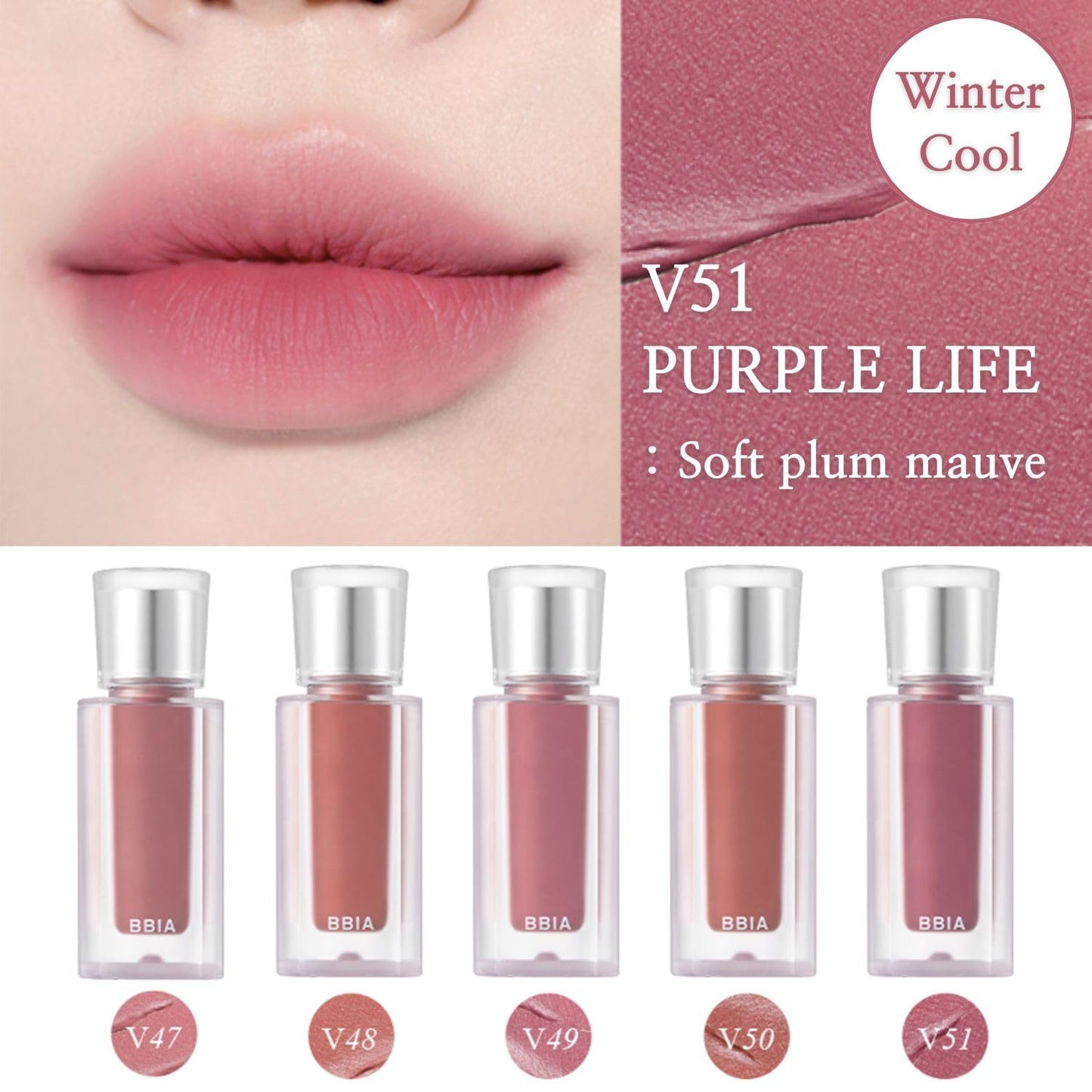 BBIA Last Velvet Tint MLBB Edition - Soft Creamy Matte Finish Lip Stain, Blur Effect & Velvety Texture, Long-Lasting, High Pigment, Non-Drying, Vegan, Korean Lip Makeup (V48 JOYFUL LIFE, Pack of 1)