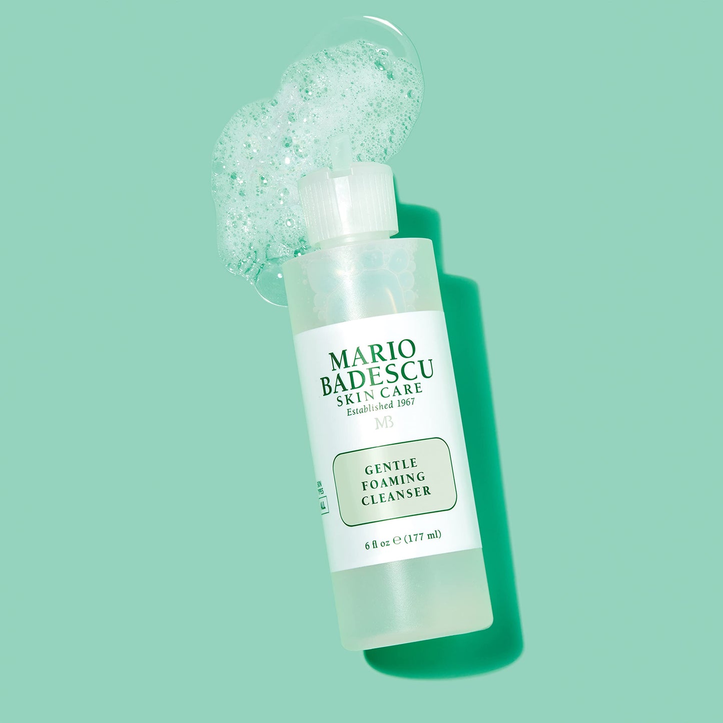 Mario Badescu Gentle Foaming Facial Cleanser, Deep Cleansing and Hydrating Face Wash for All Skin Types with Aloe Vera, Fermented Black Tea and Glycerin, 6 Fl Oz