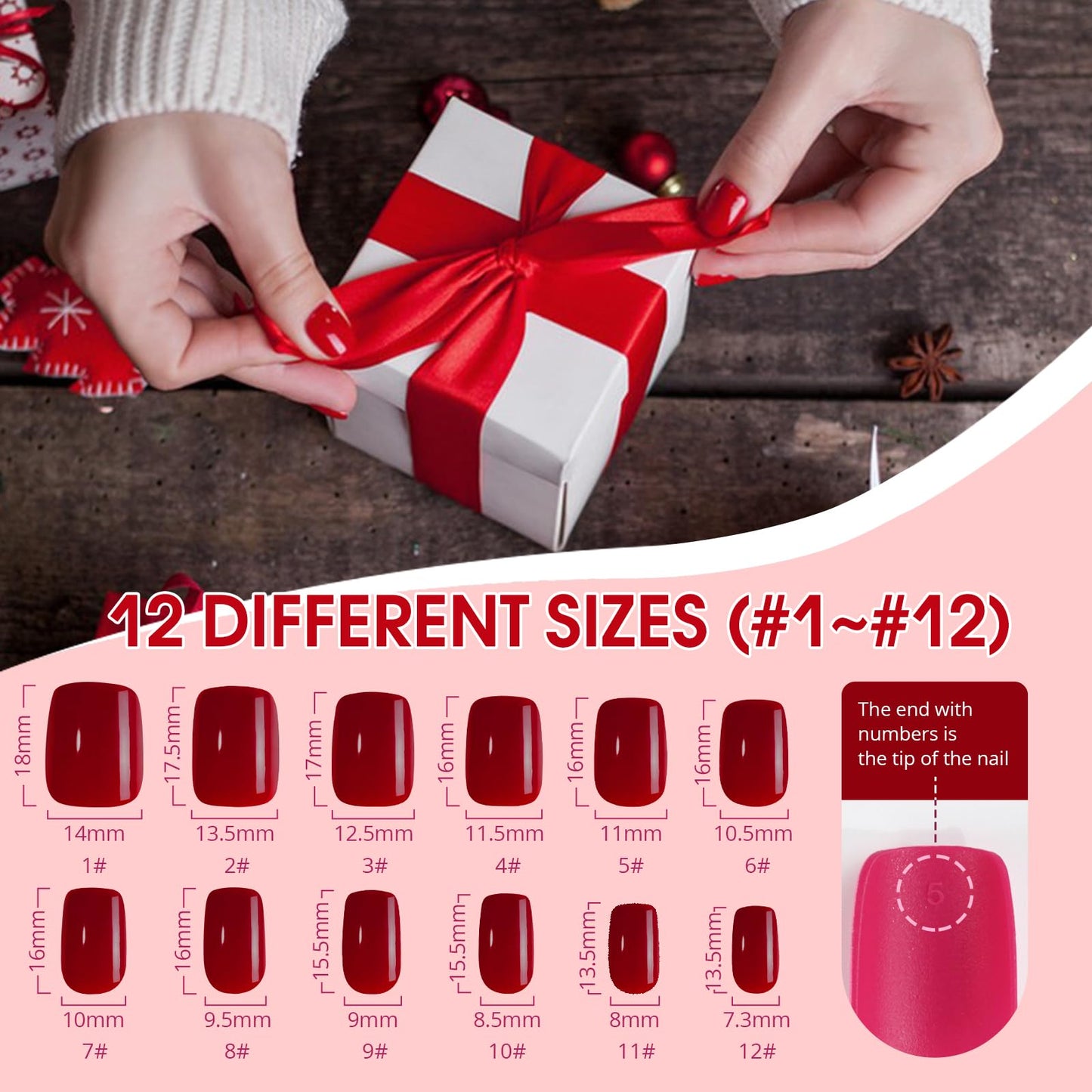 240Pcs Nails Tips Press on Nails Short Kit, Jofay Fashion Acrylic Fake Nails with Glue, 2 Glitter Valentines Press on Nails, 8 Solid Colors Artificial False Nails, Glue on Nails Stick On Nails