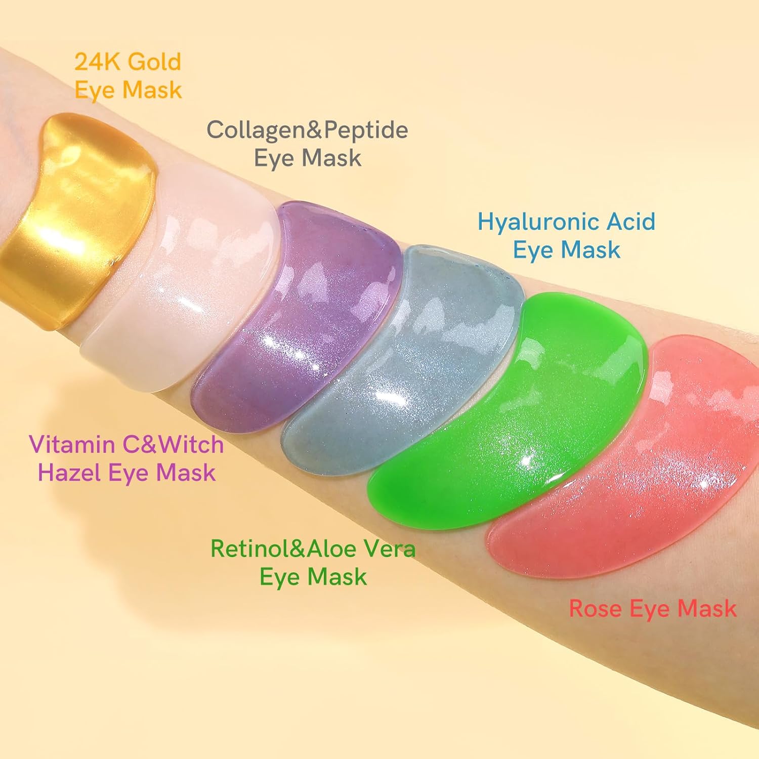 Under Eye Patches Gold and Hyaluronic Acid for puffy eyes,Rose Eye Masks for Dark Circles and Puffiness skin care Smooth Wrinkles products 30 Pairs
