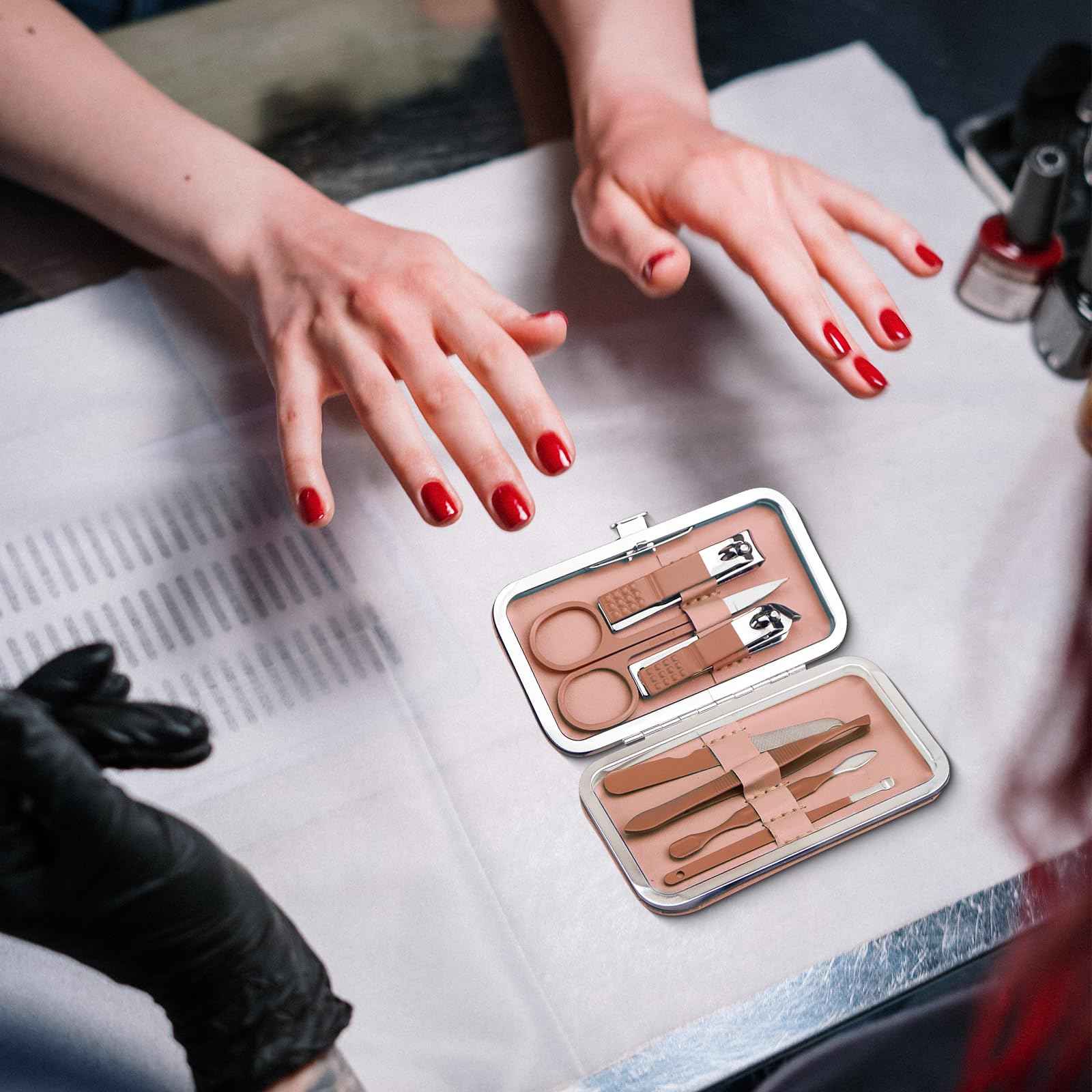 Manicure Kit Bulk, Nail Clippers Set Stainless Steel Fingernail Clippers Set, Sturdy Nail Tip Cutter Trimmers Professional Grooming Toenail Clippers Personal Pedicure Kits 7 in 1(Multicolour 24 Pack)