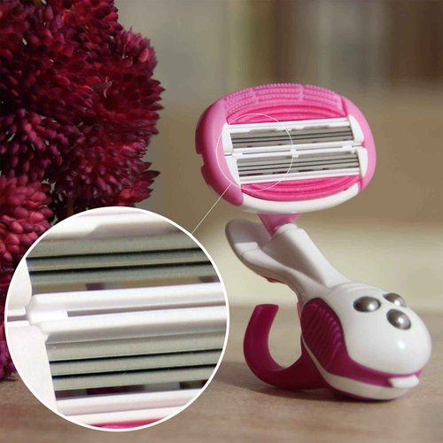 Aveline Smooth Women's Razor with 6-Blade Cartridge, Smooth Razor Blade Refill 6-Blade Cartridges (4 Refills), & Shea Butter Shaving Cream