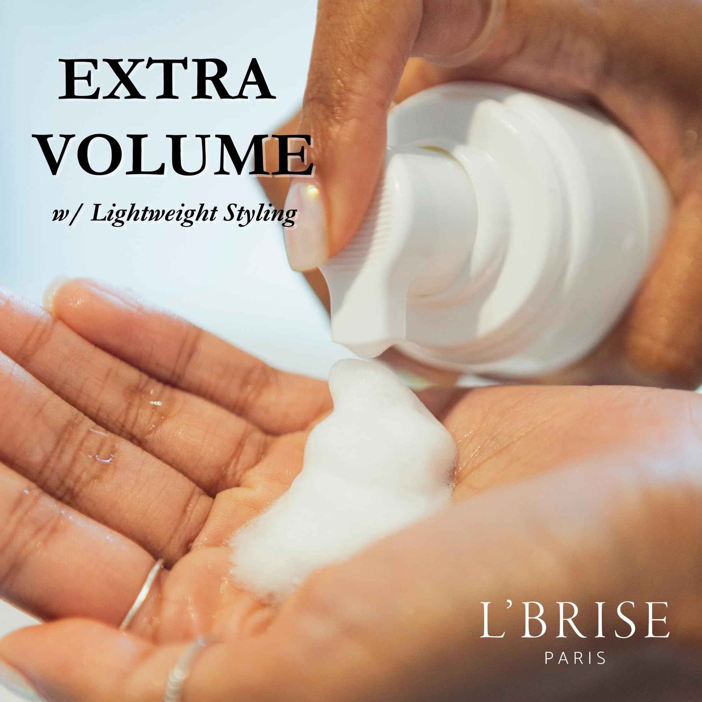 L'Brise Volume Soufflé Air-Activated Mousse – Lightweight, Non-Aerosol, Frizz-Free, Heat-Activated, Adds Body & Lift, No Crunch or Flakes, French Botanical Blend, (5.1 Oz)