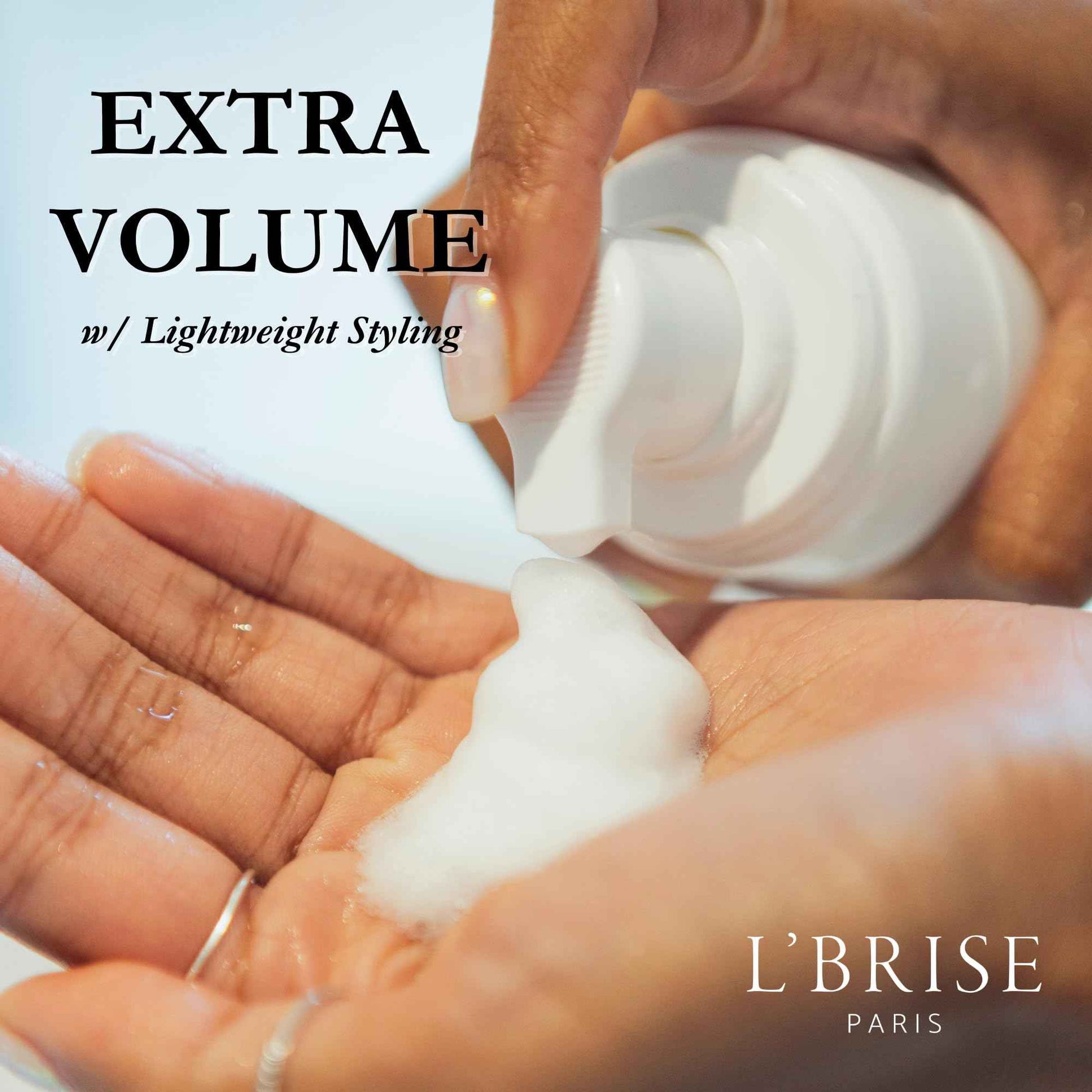 L'Brise Volume Soufflé Air-Activated Mousse – Lightweight, Non-Aerosol, Frizz-Free, Heat-Activated, Adds Body & Lift, No Crunch or Flakes, French Botanical Blend, (5.1 Oz)