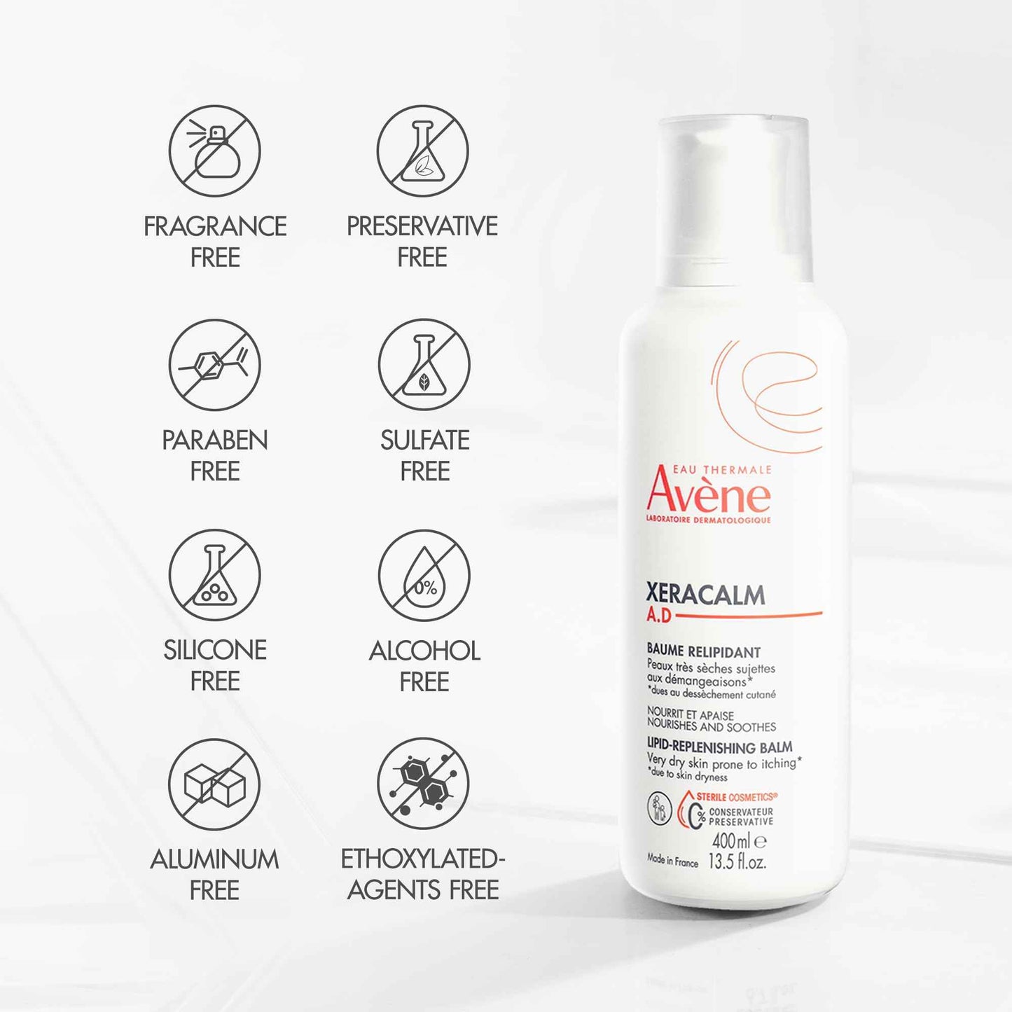 Avène XeraCalm A.D Lipid-Replenishing Balm, Atopic Dermatitis, Eczema-Prone, No Preservatives, Fragrance-Free, 6.7 Oz