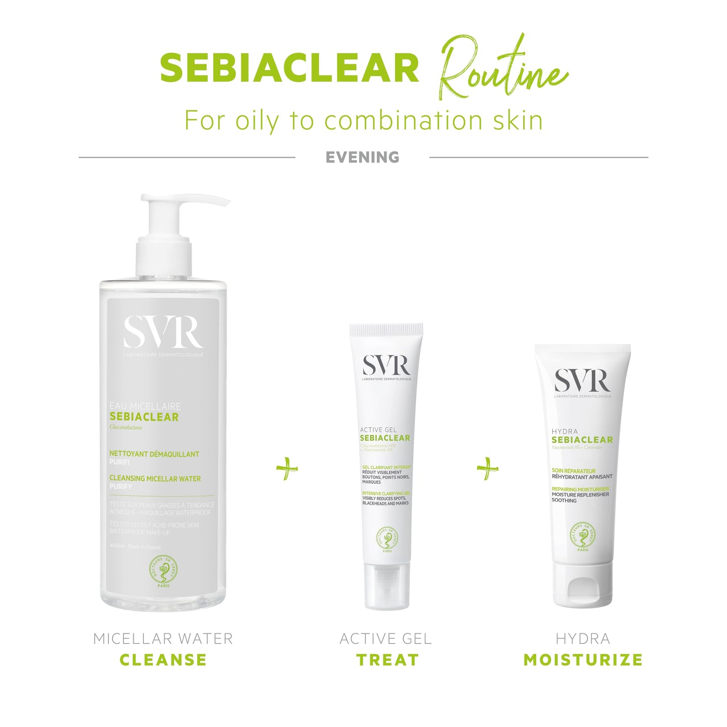 SVR Sebiaclear Active Face Gel Cream With Niacinamide, For Oily To Combination Skin. Facial Moisturizer To Reduce The Appearance Of Blemishes, Blackheads And Redness, Oil Free Skincare, 1.3 Fl.oz.