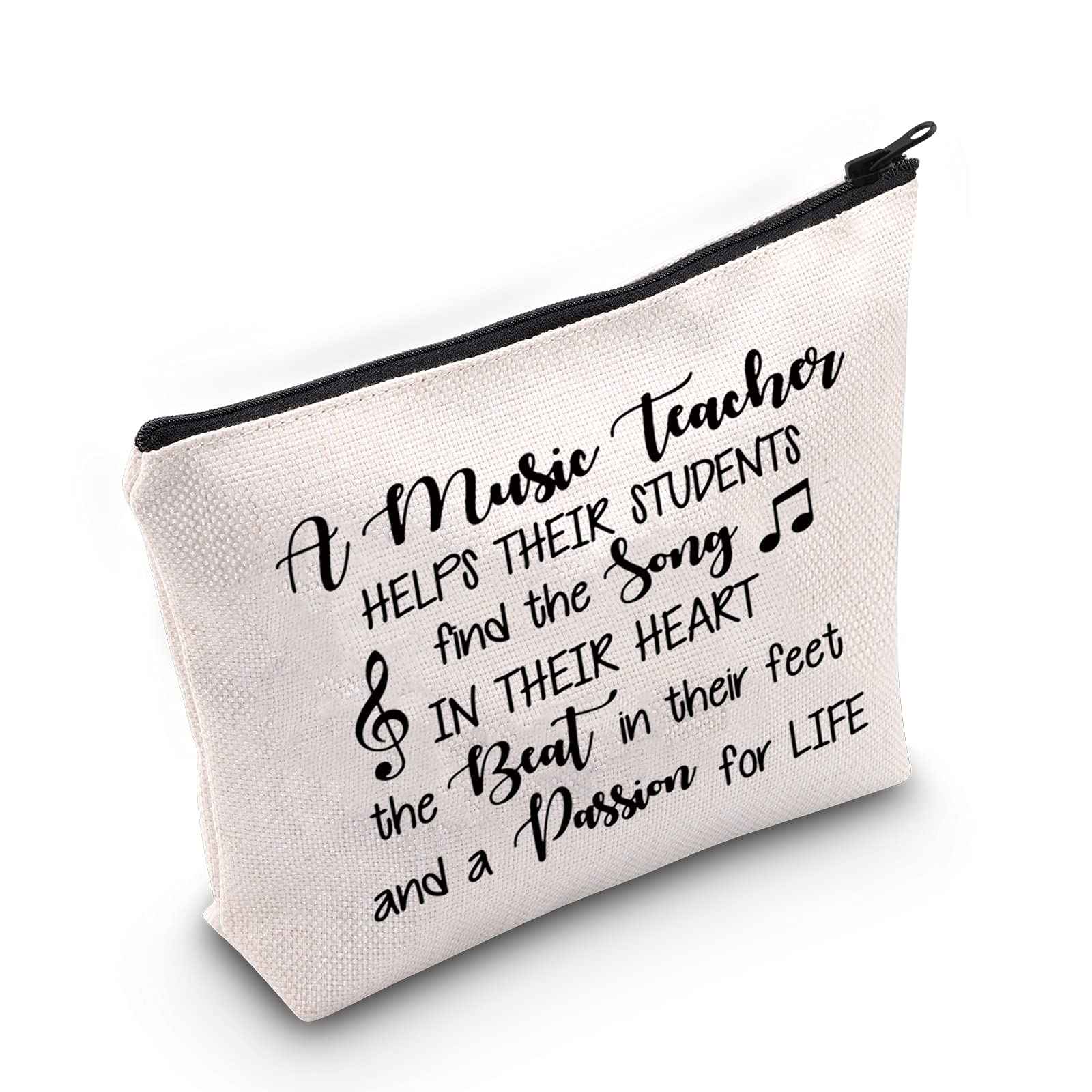 TSOTMO Music Teacher Makeup Bag Gift Music Gift for Piano Teachers and Musicians Teachers' Day Gifts Thanks Teacher Gift Graduation Gift (Music Teacher)