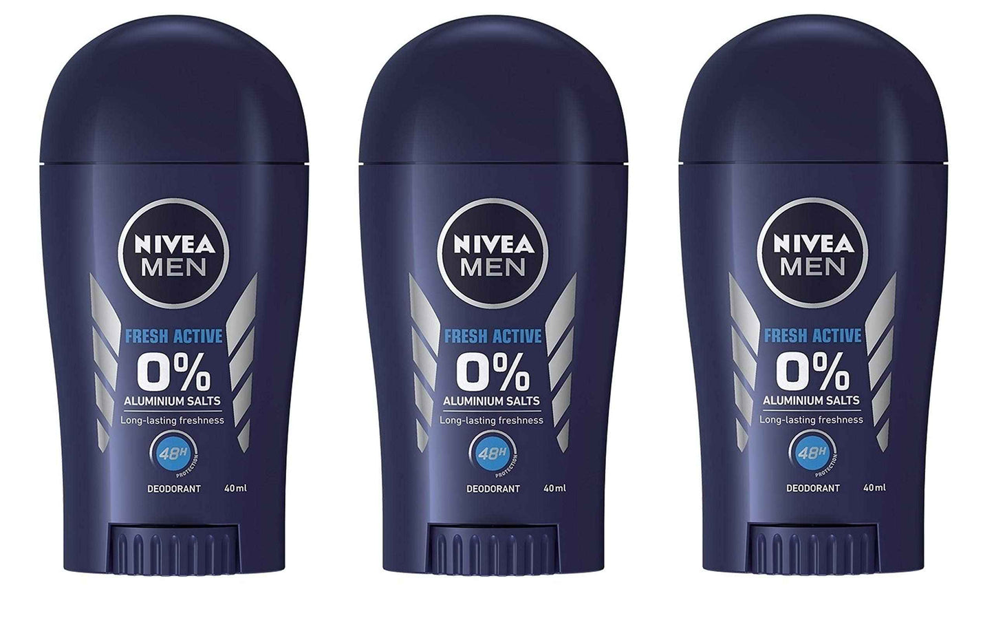 3x Nivea Fresh Active Deodorant Stick 0% Aluminium for Men (Pack of 3)
