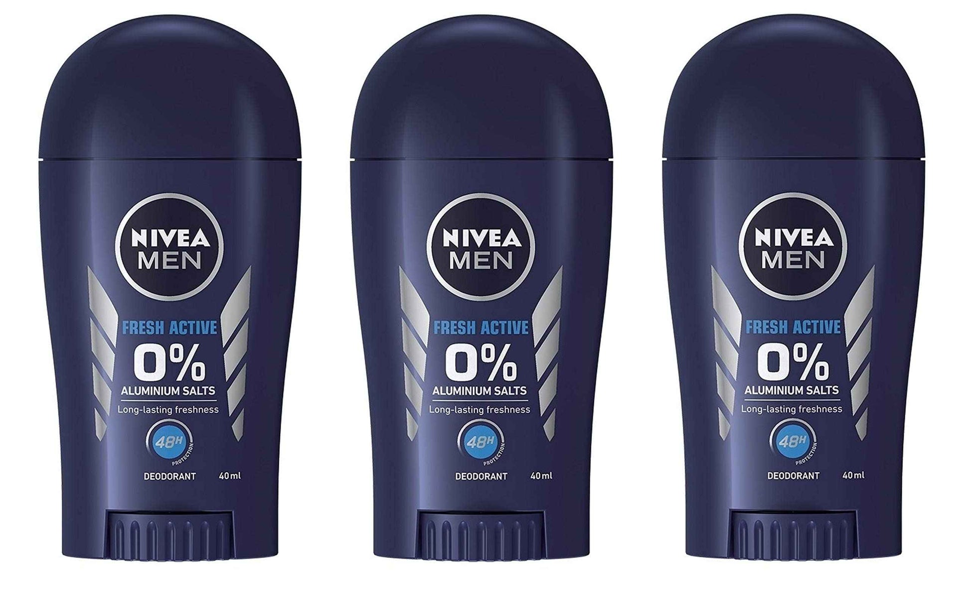 3x Nivea Fresh Active Deodorant Stick 0% Aluminium for Men (Pack of 3)