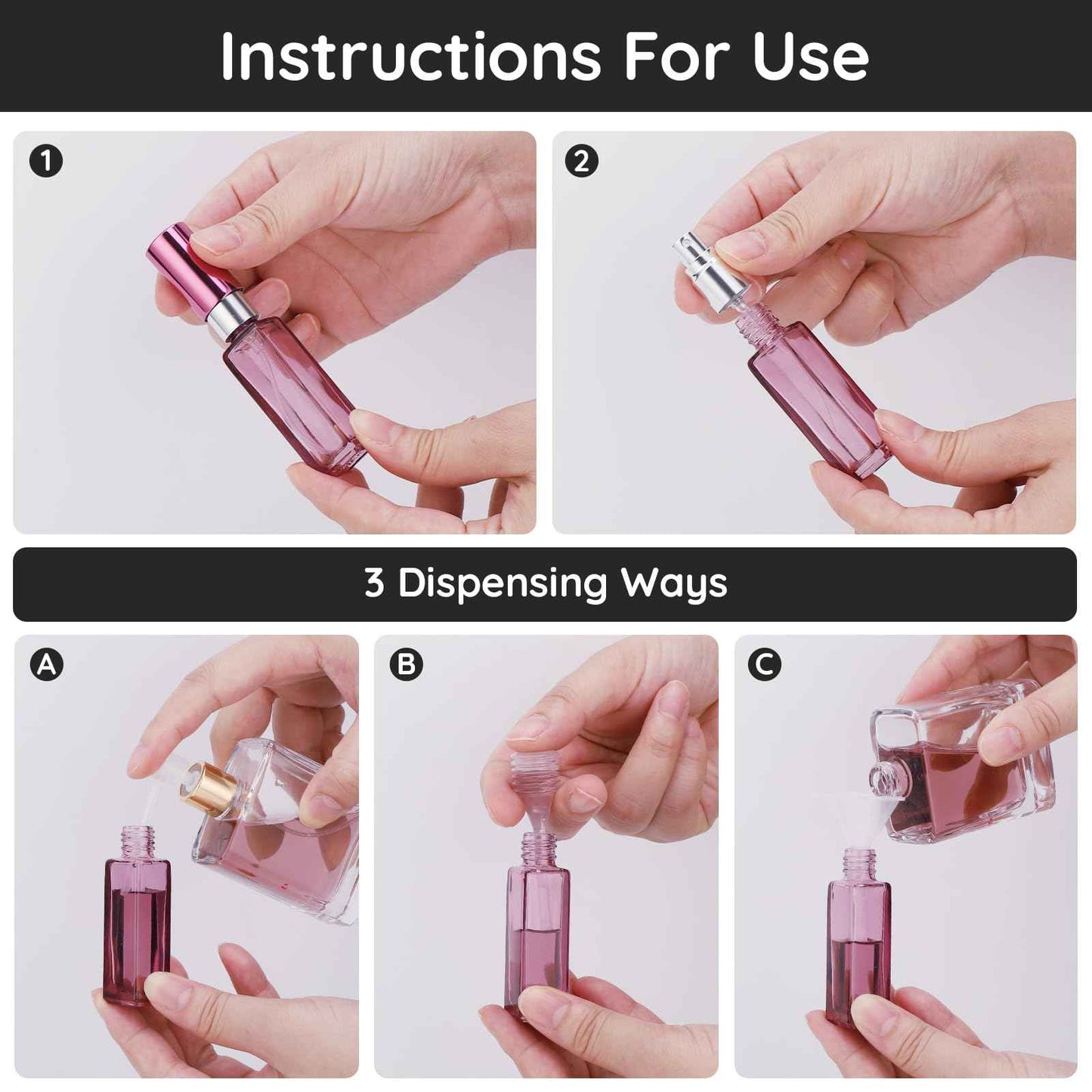 Segbeauty 10ml Mini Perfume Atomizer, 10 Pack Refillable Travel Size Bottles for Cologne, Empty Organizer Dispenser With Fine Mist Sprayer, Portable Leak-proof Bottle