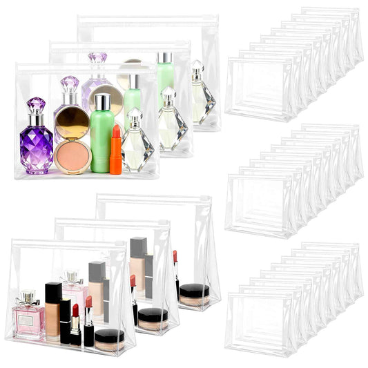 YEAJOIN 60 Pieces Plastic Mini Clear Makeup Bag Small Clear Zipper Pouches Waterproof clear toiletry bags for traveling