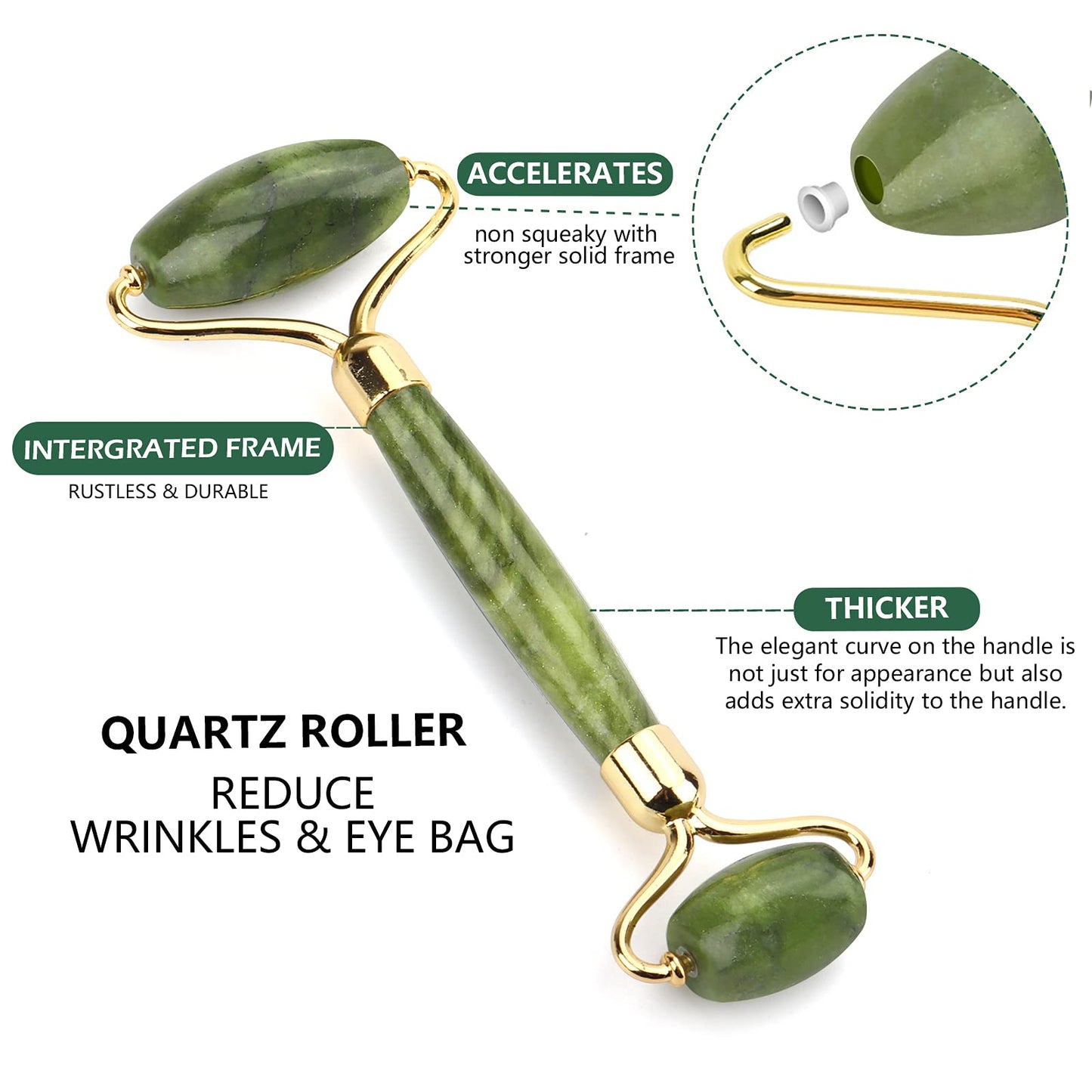 Deciniee Jade Roller and Gua Sha Set - Beauty Face Massager & Guasha Tool for Eye, Neck, Body - 2 in 1 Skin Care Massage Tools, Muscle Releaxing and Relieve Wrinkles