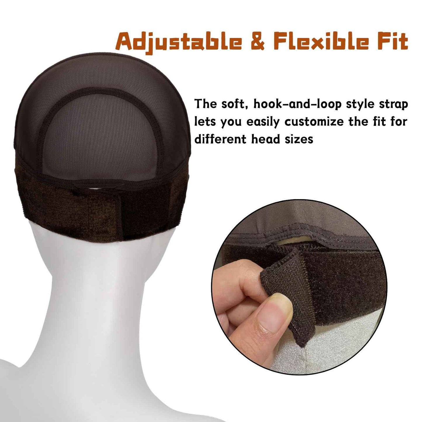 IsshinBeauty Wig Grip Cap for Women – 11x5 Extra Wide Transparent Lace Front - Glueless Non-Slip Wig Gripper with Ear Cutouts Adjustable Breathable (Brown)