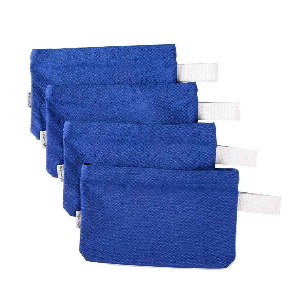 Augbunny Multi-purpose Cotton Canvas Zipper makeup Bag Pouch 4-pack