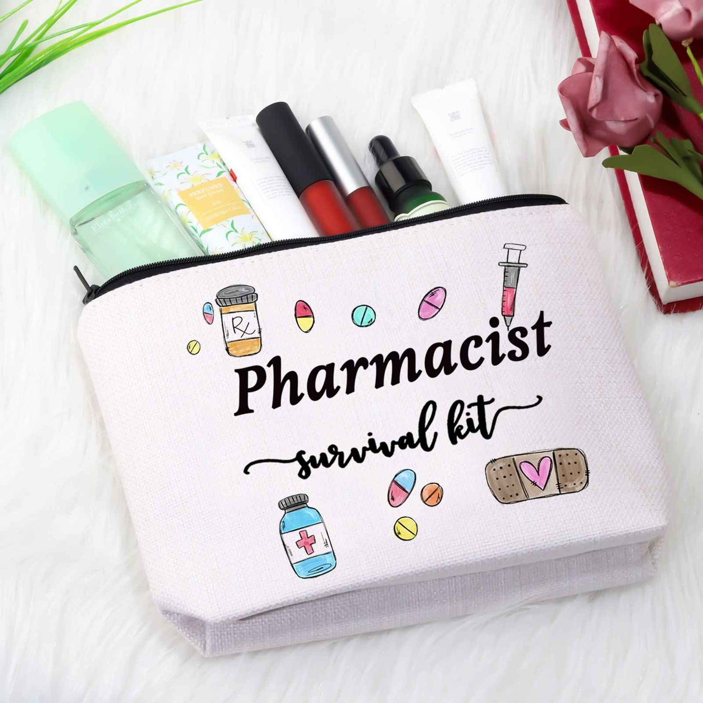 GJTIM Pharmacist Gift Pharmacy Student Gift Pharmacists Survival Kit Pharmacist Cosmetic Bags for Pharmacy Tech (Survival Pharmacist Bag)