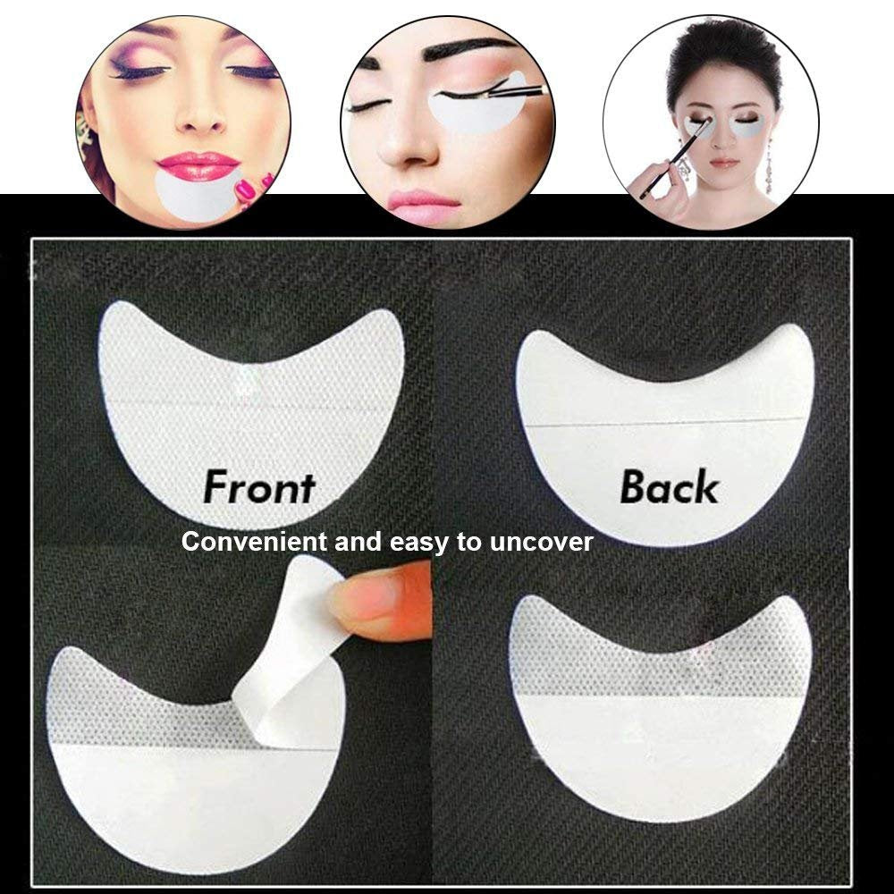 CENFRY 100pcs Disposable Eyeshadow Shields Free Under Eye Gel Pad Patches Eyelash Extensions Lip Makeup Applicator