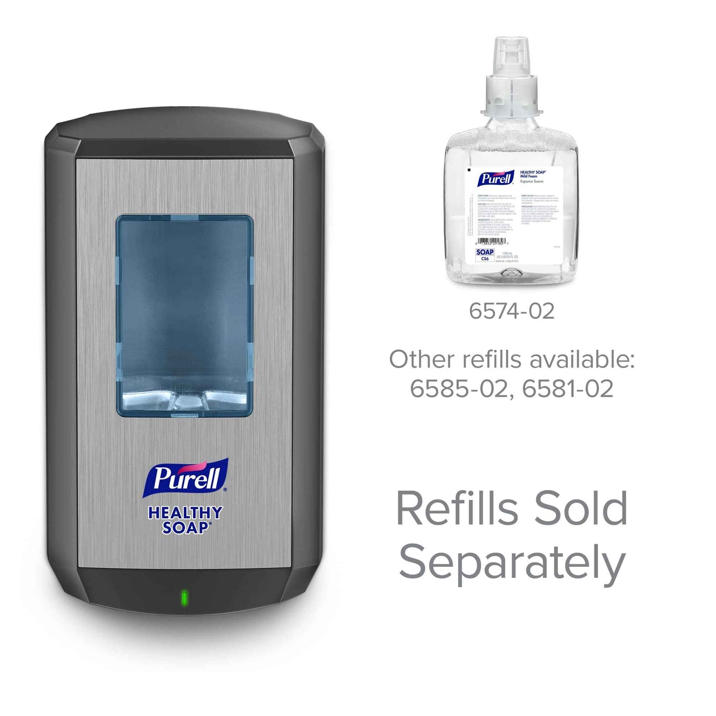 PURELL CS6 Automatic HEALTHY SOAP Dispenser, Graphite, for 1200 mL PURELL CS6 HEALTHY SOAP Refills (Pack of 1) - 6534-01 - Manufactured by GOJO, Inc.
