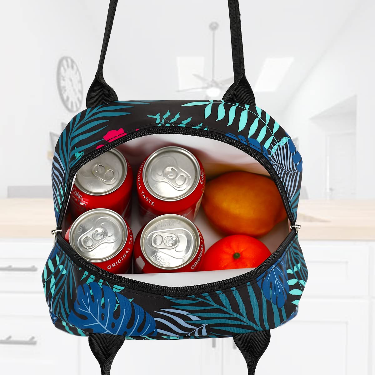 FlowFly Lunch Bag Tote Bag Lunch Organizer Lunch Holder Insulated Lunch Cooler Bag for Women/Men,Leaf