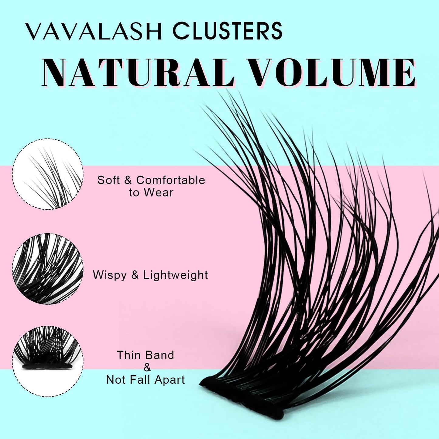 VAVALASH 80D Lash Clusters Wispy Volume Individual Lashes DIY Eyelash Extensions Individual Cluster Lashes Faux Mink False Lashes DIY Lashes at Home (80D,10-20MIX)