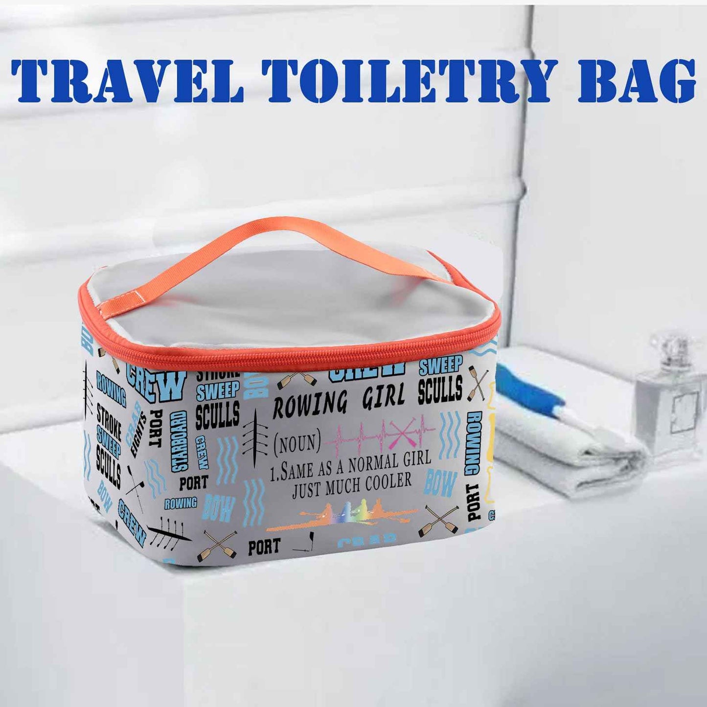 JYTAPP Rowing Cosmetic Bag - Girl Like a Normal Girl But Cooler Makeup Zipper Pouch for Women Girls Competitions Lady Gifts (Cosmetic Organizer Bag)