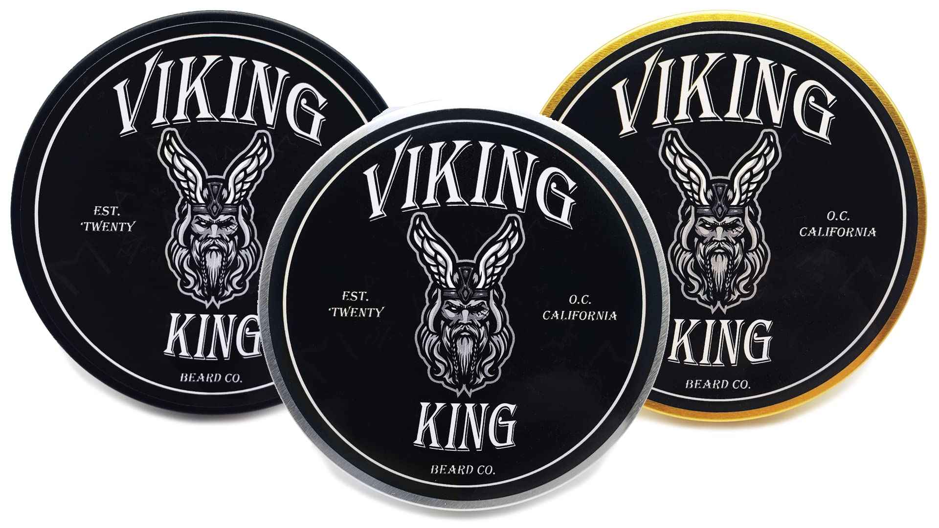 VIKING KING BEARD CO. Beard Balm - Gold (Spiced Vanilla Tobacco)- All Natural Beard Softener and Conditioner - Men's Grooming Product - 4 Ounce Tin