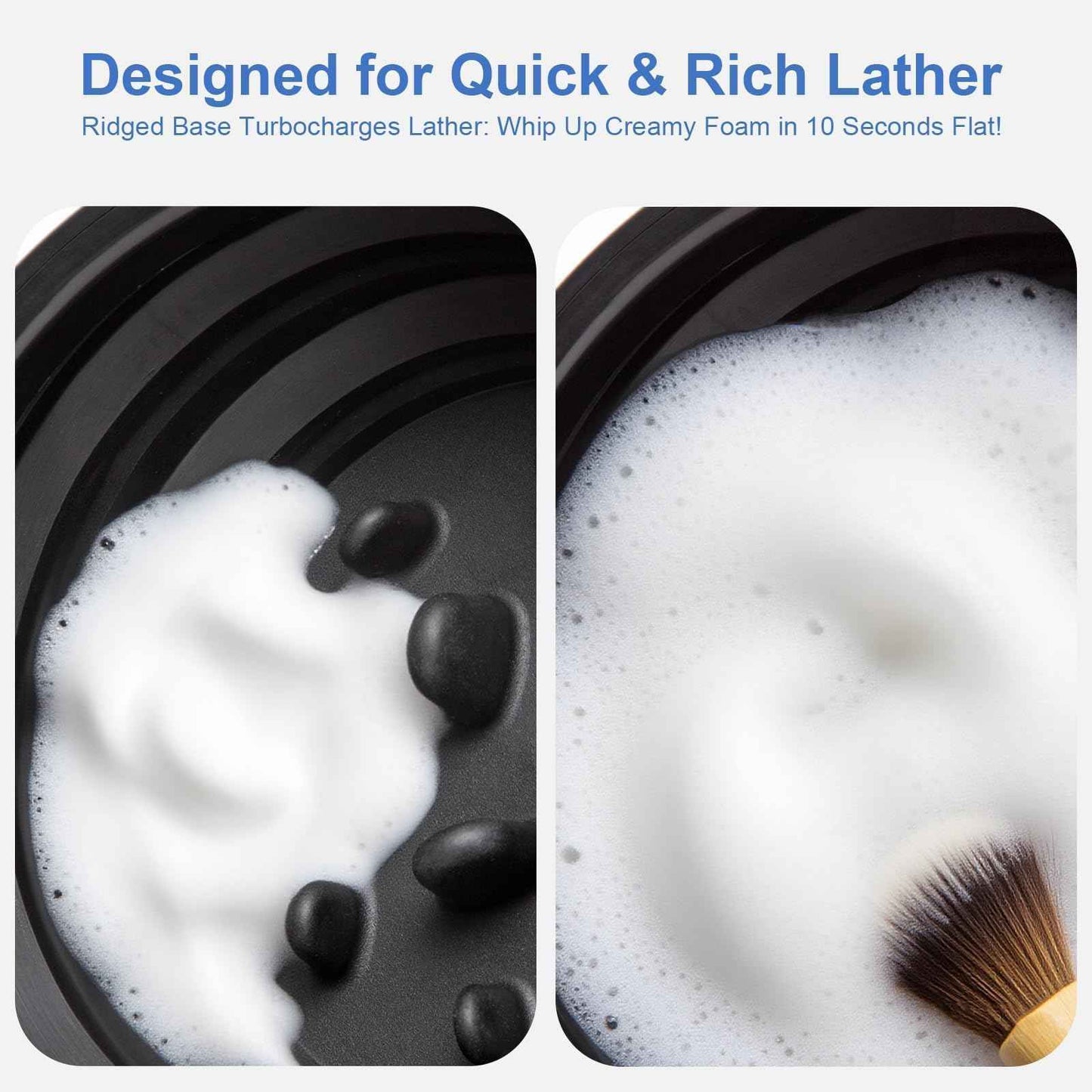 SPOSAFE Foldable Shaving Soap Bowl – Portable, Easy-to-Carry Shaving Soap Cup for Wet Shave, Travel Shaving Lather Bowl/Shaving Mug Compatible with Shave Cream & Soap for Men (Black)