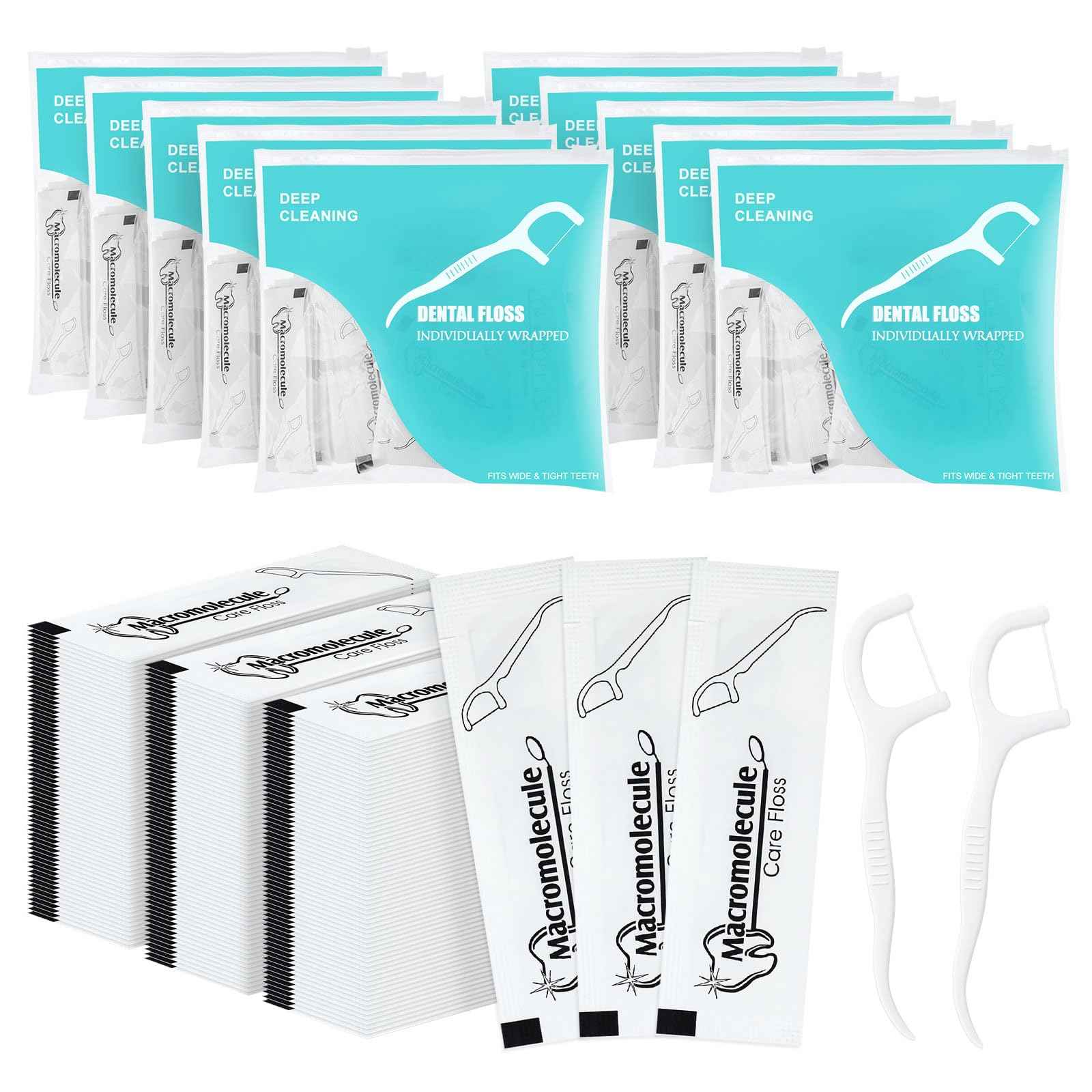 Individually Wrapped Dental Floss Picks Bulk Disposable Flossing Sticks Teeth Cleaning and Oral Care Travel Size Dental Tooth Floss Pack for Hotels, Weddings, Guests & Business Single Use (1000 Pack)