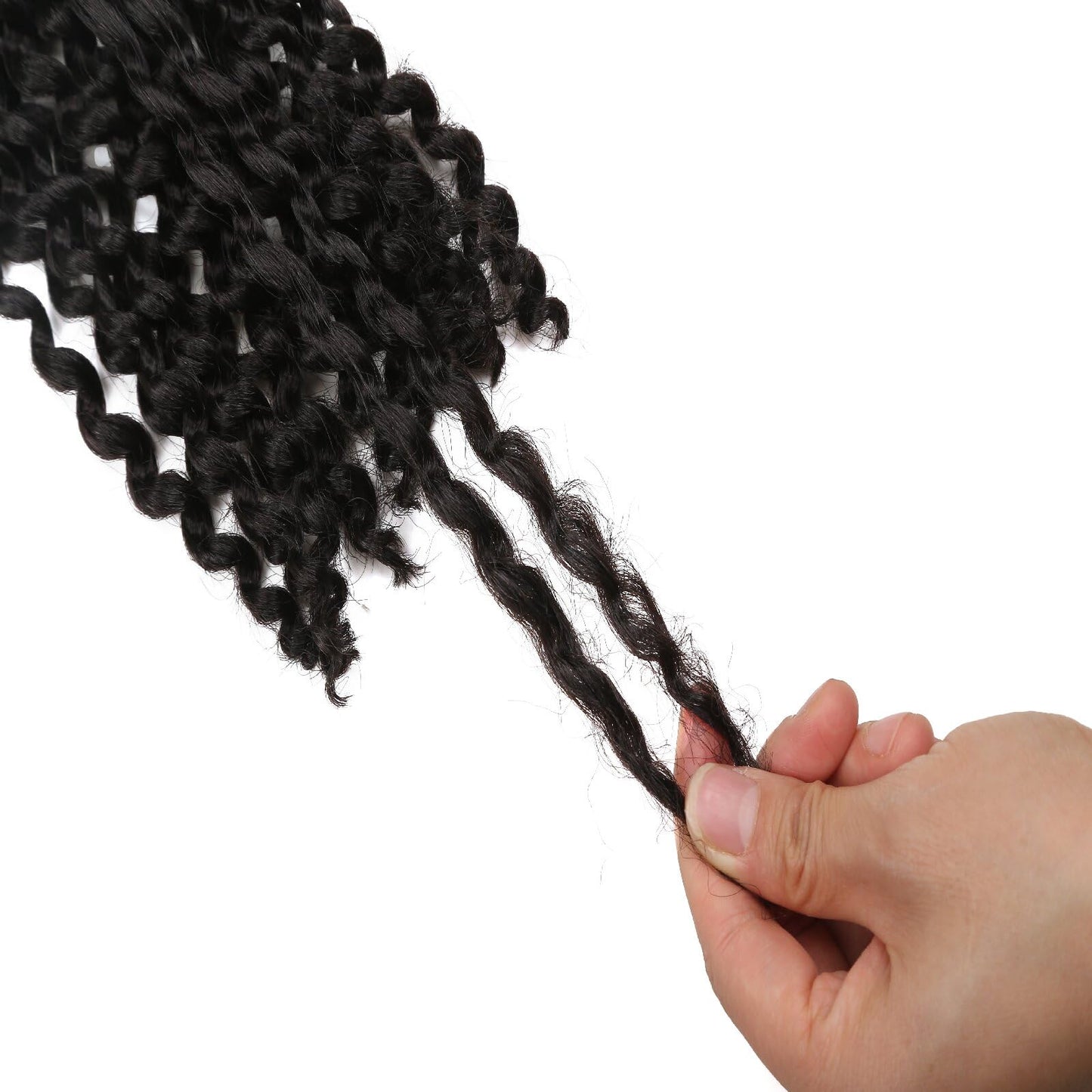 8 Inch Short Passion Twist Crochet Hair 3 Bundles Marlybob Crochet Hair Kinky Curly Crochet Hair for Black Women Water Wave Crochet Braids Hair for Kids (8 Inch/3 Bundles, 2#)