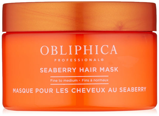 Obliphica Seaberry Hair Mask - Deep Conditioning Hydrating Treatment for Dry and Damaged Hair - Fine, Frizzy, and Color-Treated Hair - 8.5 Ounce (Pack of 1)