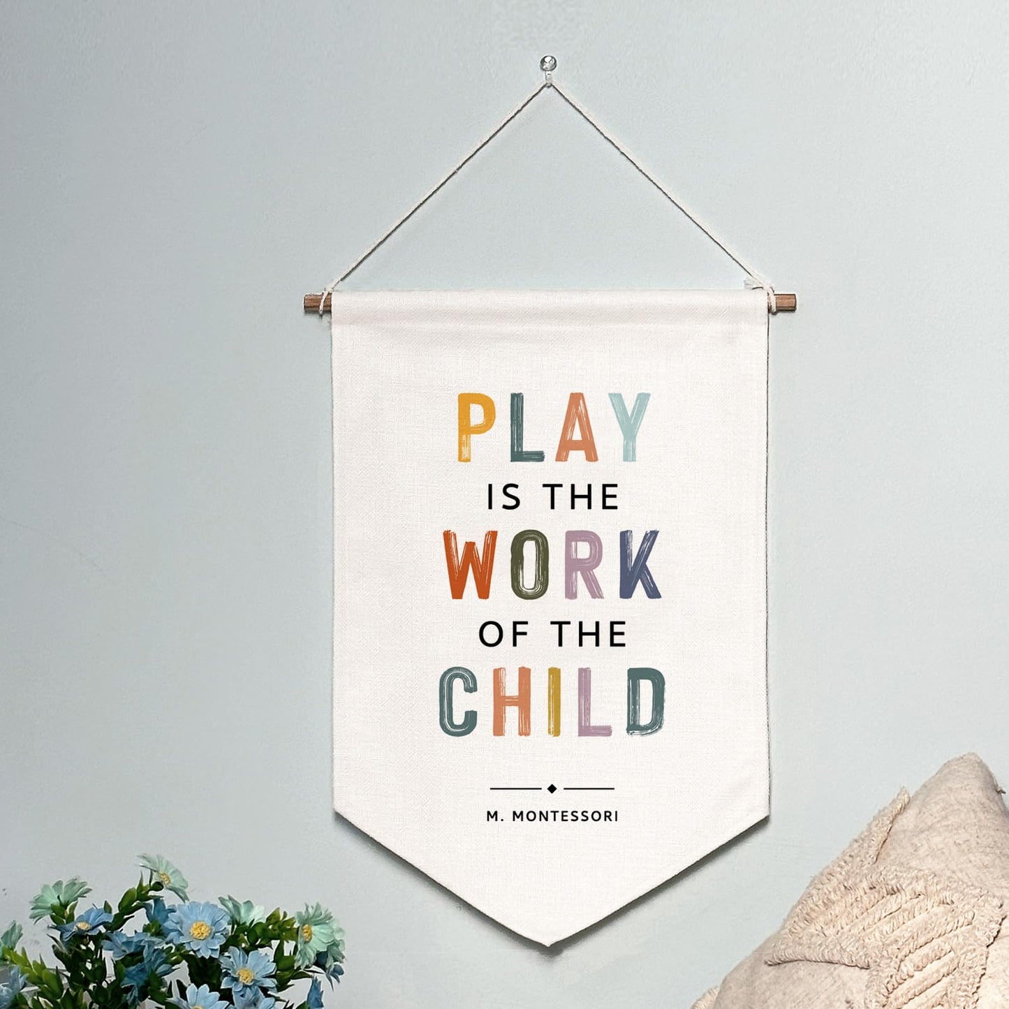 Classroom Wall Hanging Banner Poster Therapy Office Decor Calm Down Corner School Counselor Mental Health Growth Mindset Poster Anxiety Educational Wall Banner (Play is the Work)