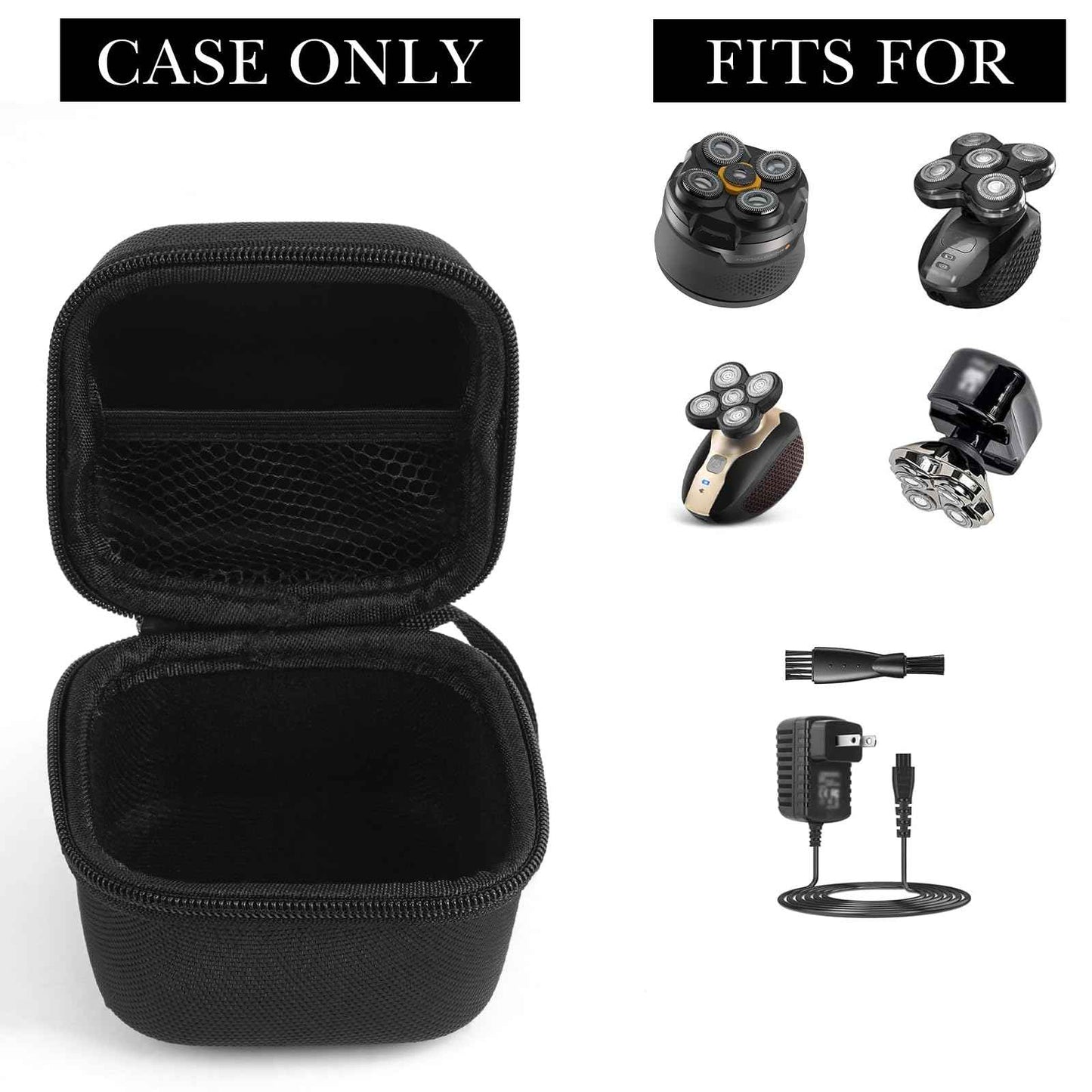 Linkidea Hard EVA Head Hair Shaver Case, Men's Balder Boss with Mesh Pocket for Travel, Travel Storage Bag Compatible with RMton Balder Pro Head Shaver XR7120/XR7000 (Black)