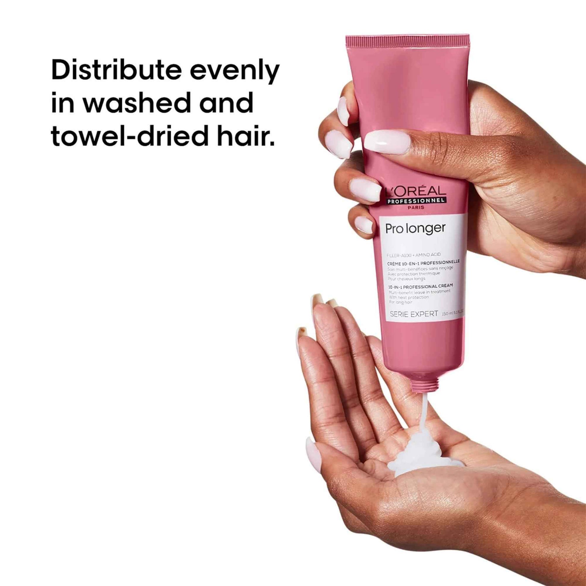 L'Oréal Professionnel Paris Pro Longer Heat Protectant Cream - For Thinned Hair, Fills and Visibly Reduces Appearance of Split Ends, Provides Thicker Hair and Shine