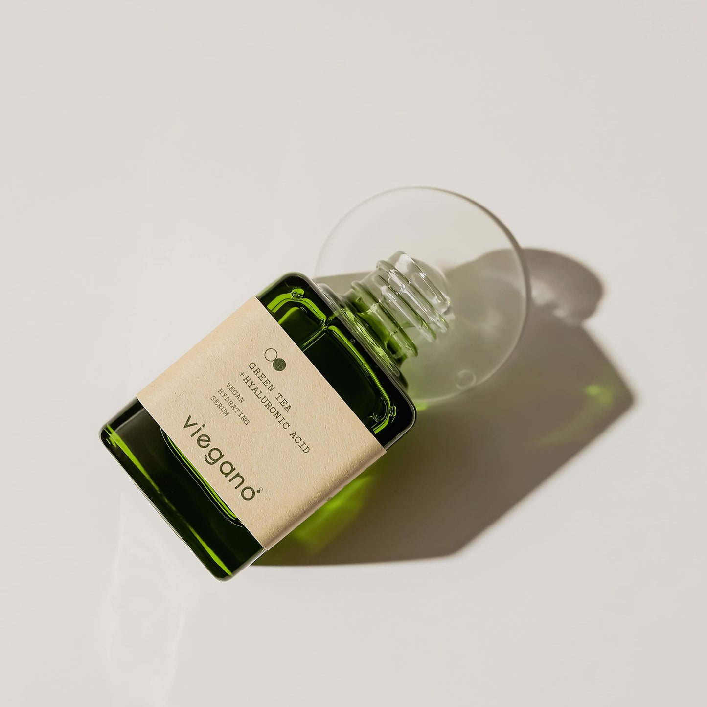 [ viegano ] Vegan Hydrating Serum for Dry & Sensitive Skin | Green Tea + Hyaluronic Acid | Hydrated Skin Appears Plumper & Firmer | 100% Vegan | 35 mL