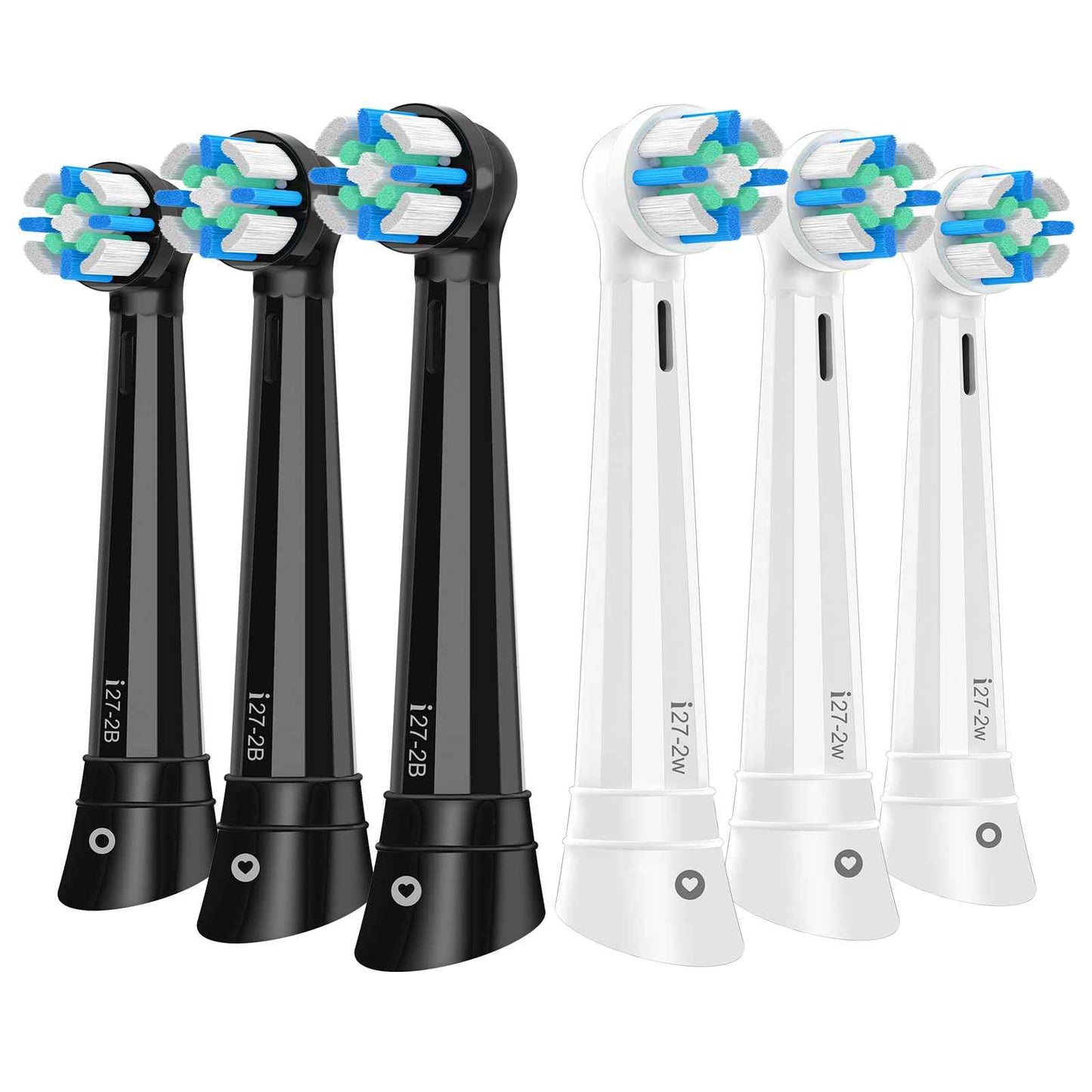 IO Replacement Heads Compatible with Oral b IO 2/3/4/5/6/7/8/9/10 Series Electric Toothbrush, Brush Heads Refills Compatible with Oral B IO for Teeth Clean (6 Black/White)