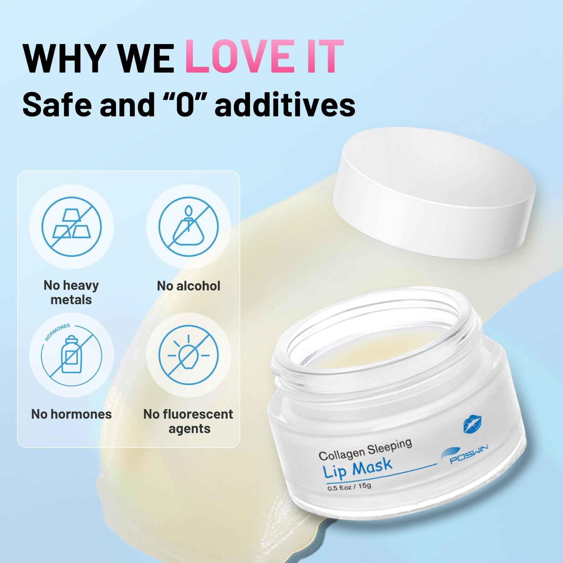 Lip Sleeping Mask - Moisture & Collagen Booster Lip Sleeping Mask - Lip Wrinkles Repair Overnight Lip Masks,15g