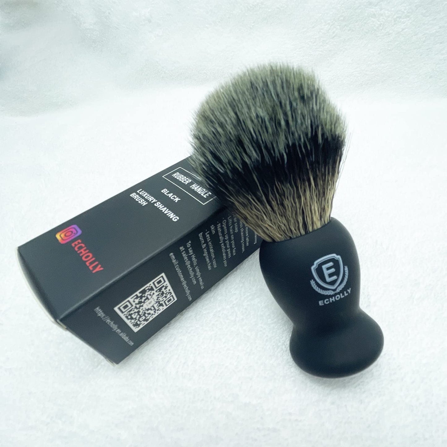 Luxury Shaving Brushes For Men by Echolly-Super Strong NO Shedding Bristle Shave Brushes for Men-Smooth Acrylic Handle Legacy Shave Brush-Rich and Fast Lather Shaving Cream Brush Fathers Day Gift