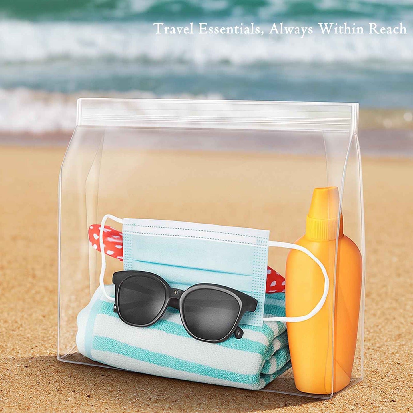 30 Pack Mini Clear Makeup Bag Organizer Cosmetic Zipper Pouch TSA Approved Small Travel Pouches for Toiletries Transparent EVA Reusable Water-resistant Plastic Clear Gift Bags Bulk, 6” x 5” x 1.5”