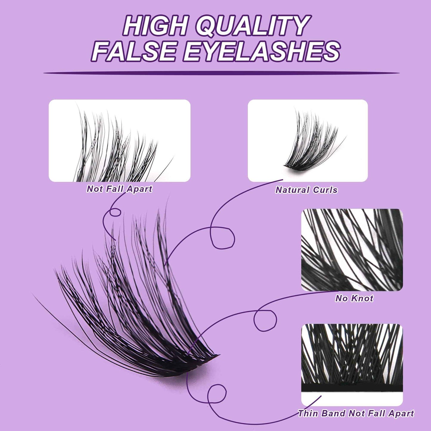 JoMay Lash Clusters Kit 560Pcs Cluster Eyelash Extensions Wispy Individual Volume with Lash Bond and Seal Waterproof, Includes Tweezers & Glue - Beginner Friendly D Curl 10-18mm(30D/40D/60D/100D)