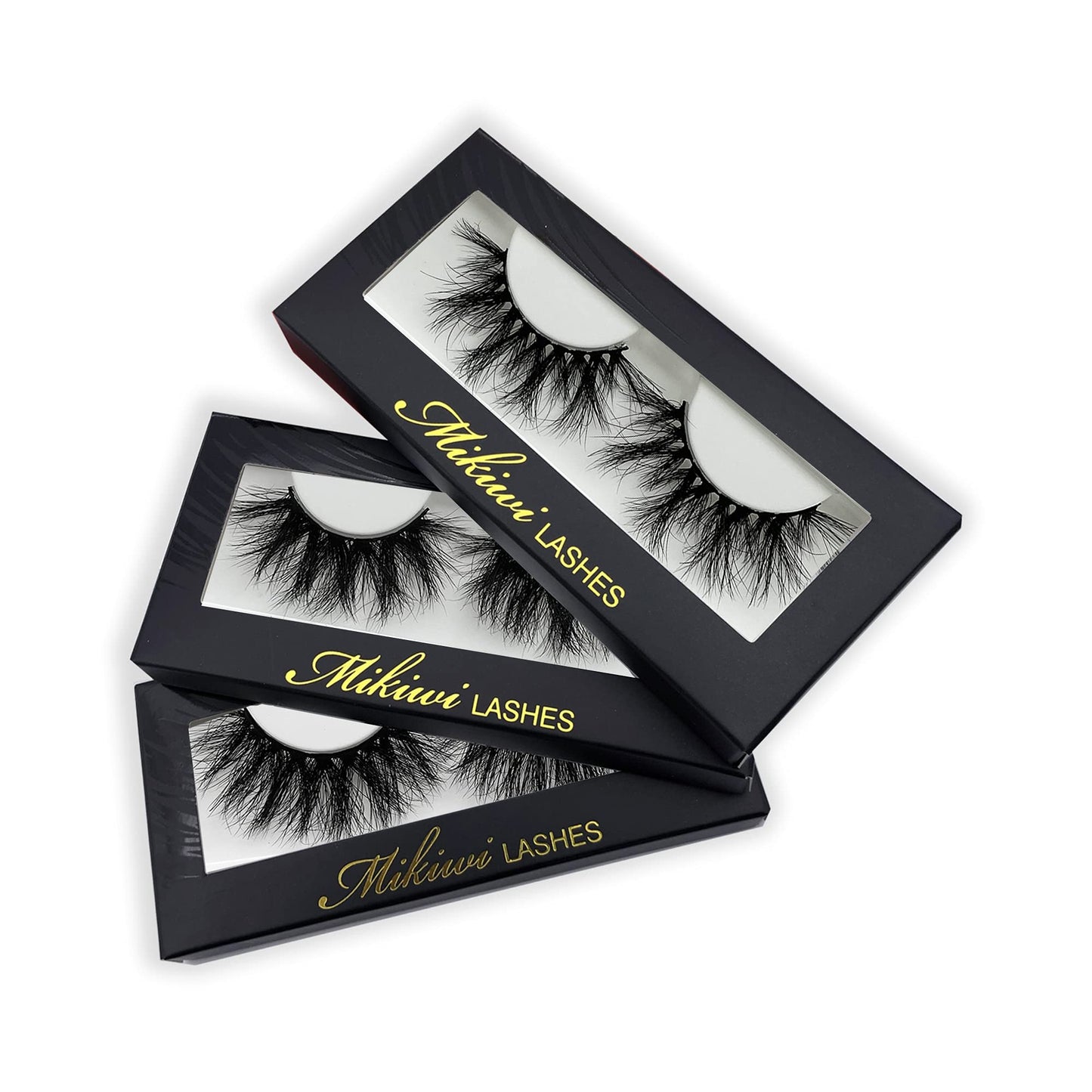 Real Mink Lashes Mikiwi Eyelashes, 5D Mink Eyelashes, Super Fluffy Long Dramatic Eyelashes, Thick HandMade Full Strip Lashes, Cruelty-Free Lash 20-22MM 3D Mink Lashes