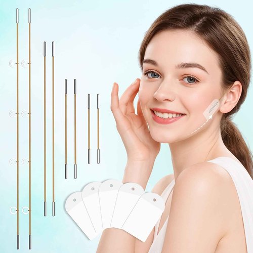 BAIGUOZH Face Lifting Tape, 120 Count Invisible Face Lift Tape for Forehead Cheek Jaw, Medical Grade Facial Tapes to Lift Skin, Instant Firming Under Makeup, Hypoallergenic & Reusable