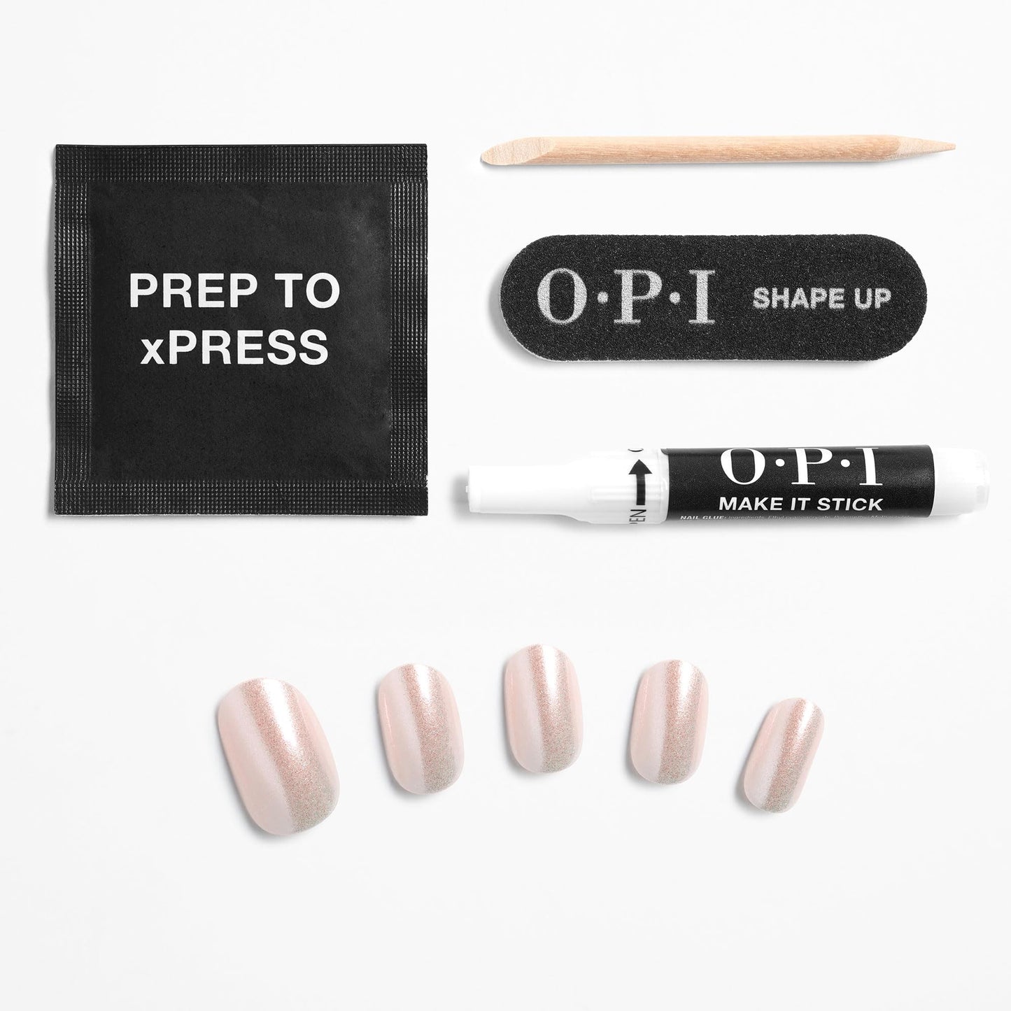 OPI xPRESS/ON Press On Nails, Up to 14 Days of Wear, Gel-Like Salon Manicure, Vegan, Sustainable Packaging, With Nail Glue, Short Pink Nails, Throw Me a Kiss