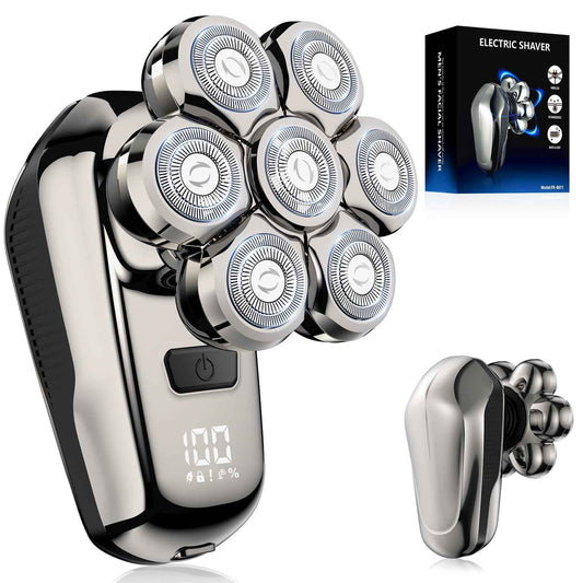 Head Shaver for Bald Men, Coklean 1400mAh Detachable Electric Shavers Rechargeable Rotary Shaver with LED Display & 8500RPM Motor IPX6 Waterproof Dry/Wet Electric Razor, Gift for Dad Husband