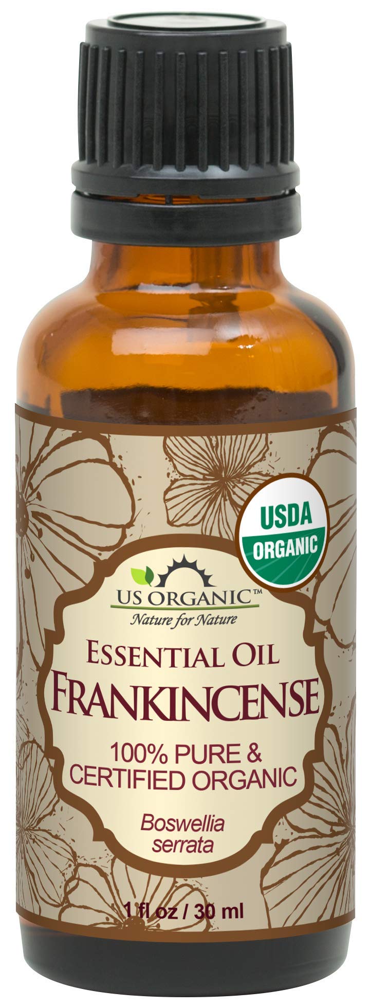 US Organic 100% Pure Frankincense Essential Oil, USDA Certified Organic, Steam Distilled, Boswellia serrata, Sourced from India, Topically or in Diffuser, Perfect for Aging Skin (30 ml)