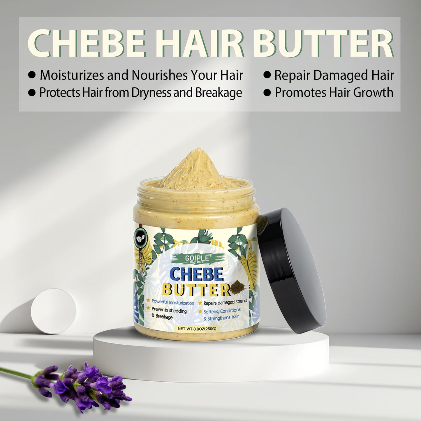 WOZUTUNT 8.8 oz Chebe Butter For Hair Growth Chebe Hair Butter Grease For Hair Men, Women, Chebe Butter for Hair Thickening, Chebe Hair Growth Butter Deep Moisturization For Healthy Hair Growth