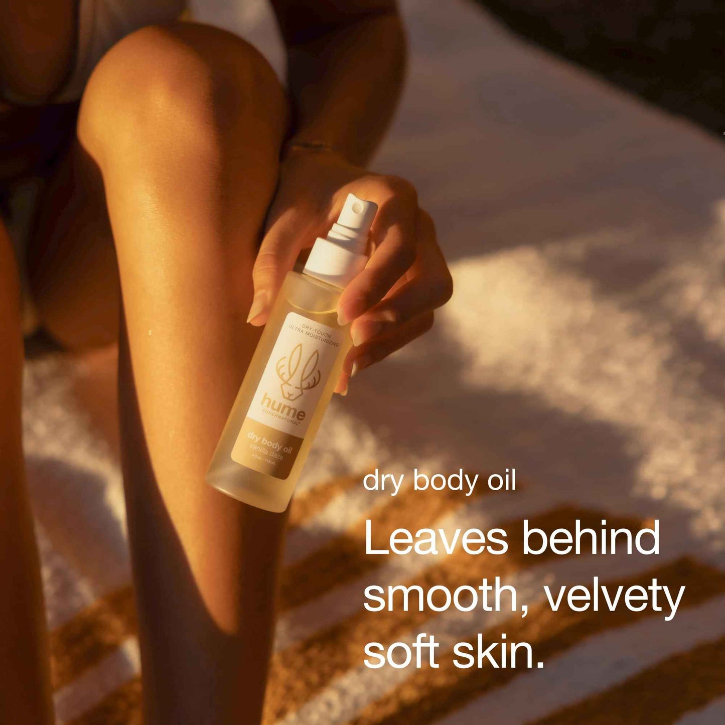 HUME SUPERNATURAL Dry Body Oil Spray - Moisturizing Oil for Dry Skin, After Shower Body Oils for Women and Men, Nourishing, Hydration, Glow, Vanilla Daze, 1-Pack