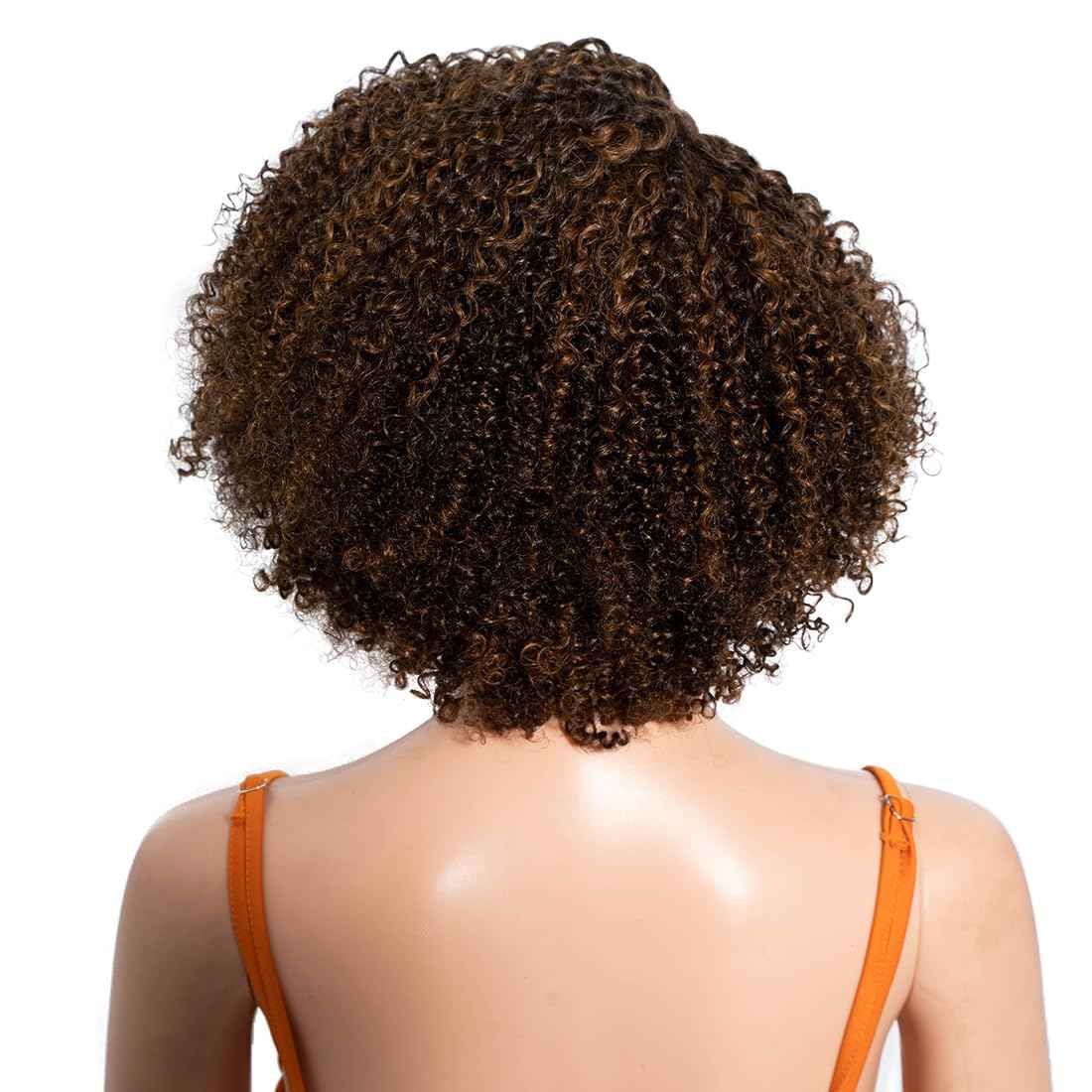 N BLE STAR 5inch Side Part HD Lace Front Wigs 10" Wear and Go Glueless Wigs Human Hair 180% Density Brazilian Virgin Hair Kinky Curly Lace Front Wig P4/30#